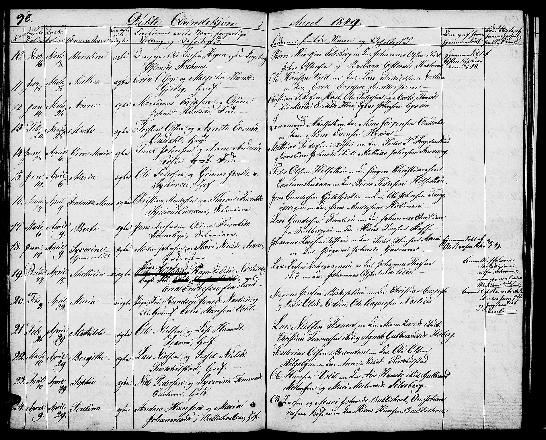 Nes prestekontor, Hedmark, AV/SAH-PREST-020/L/La/L0004: Parish register (copy) no. 4, 1832-1861, p. 98