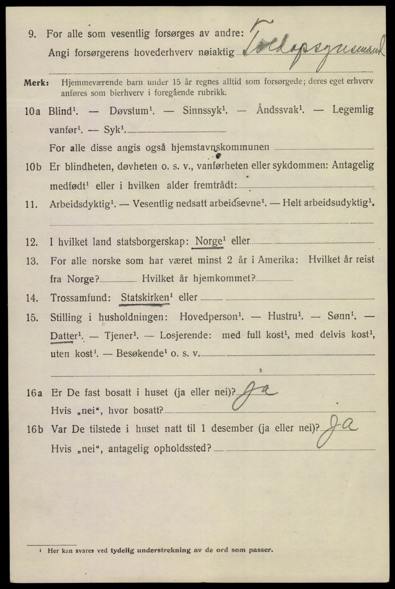 SAKO, 1920 census for Kragerø, 1920, p. 7664