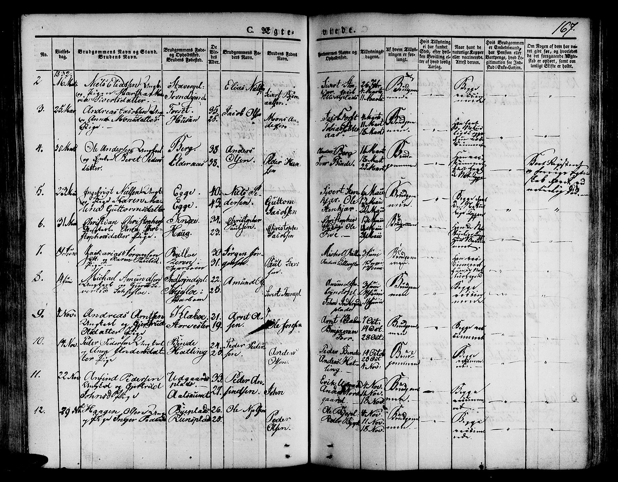 Ministerialprotokoller, klokkerbøker og fødselsregistre - Nord-Trøndelag, SAT/A-1458/746/L0445: Parish register (official) no. 746A04, 1826-1846, p. 167