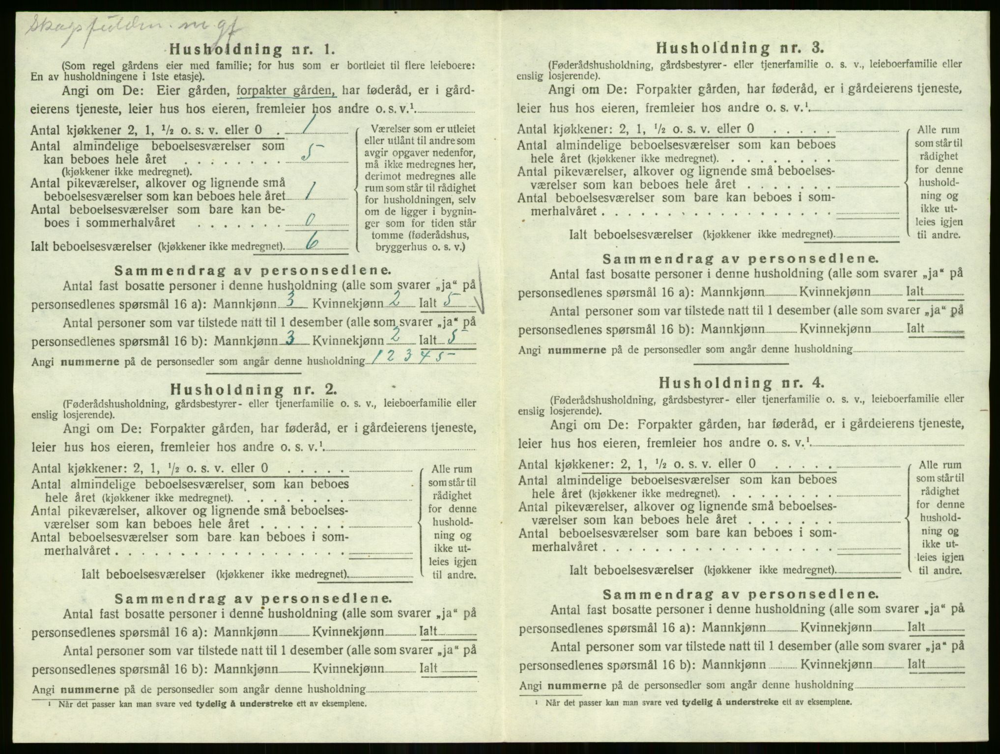 SAO, 1920 census for Aurskog, 1920, p. 33