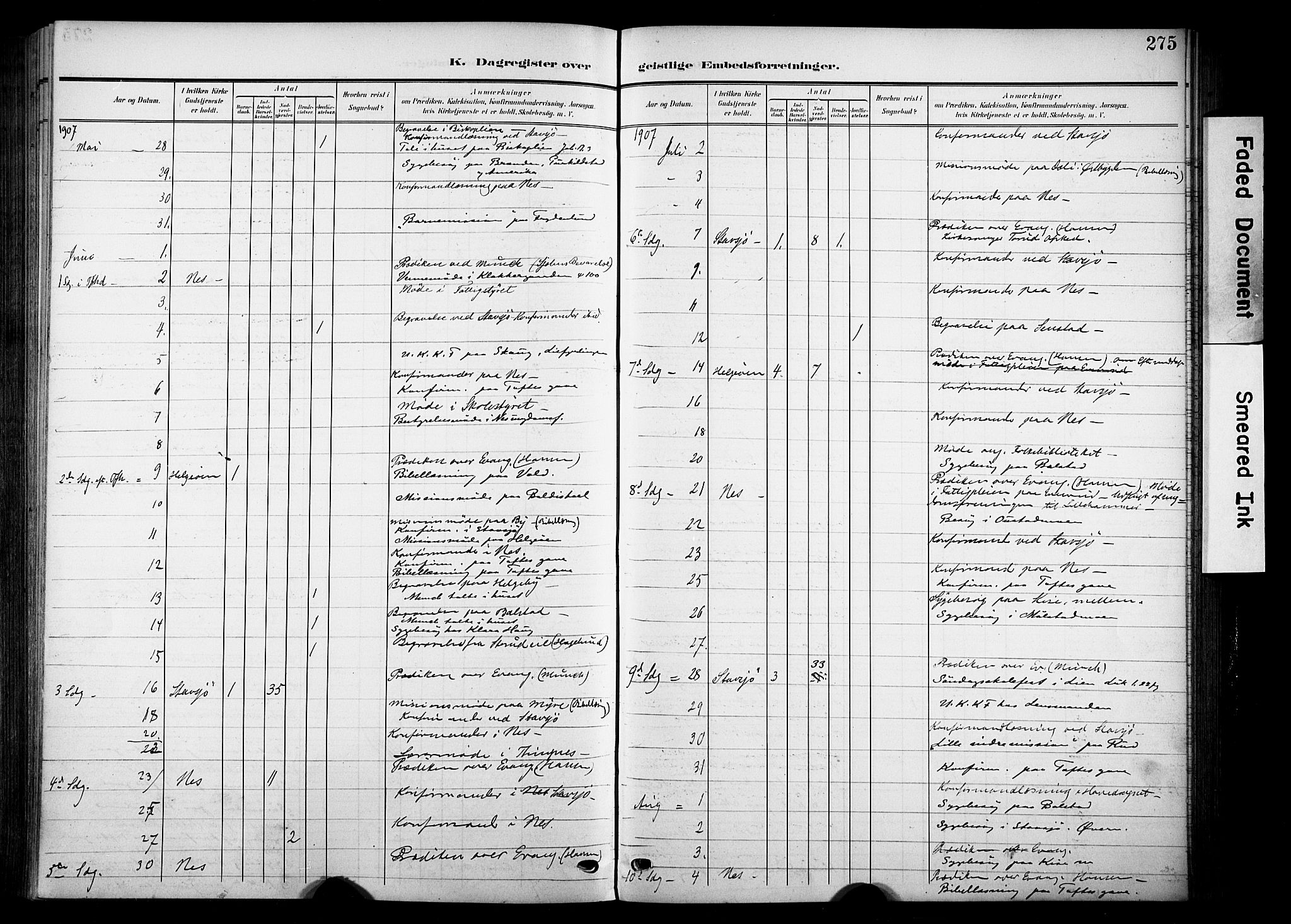 Nes prestekontor, Hedmark, AV/SAH-PREST-020/K/Ka/L0014: Parish register (official) no. 14, 1906-1929, p. 275