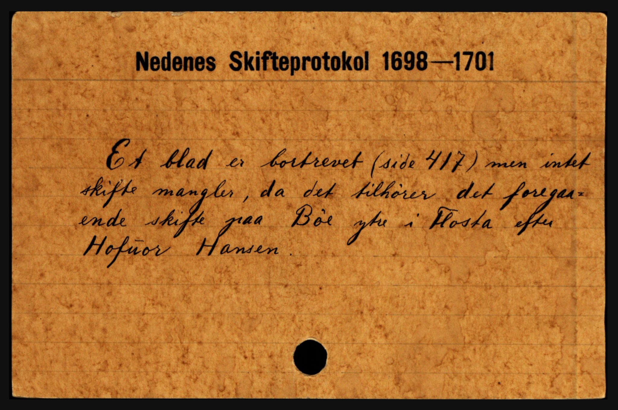 Nedenes sorenskriveri før 1824, AV/SAK-1221-0007/H, p. 5