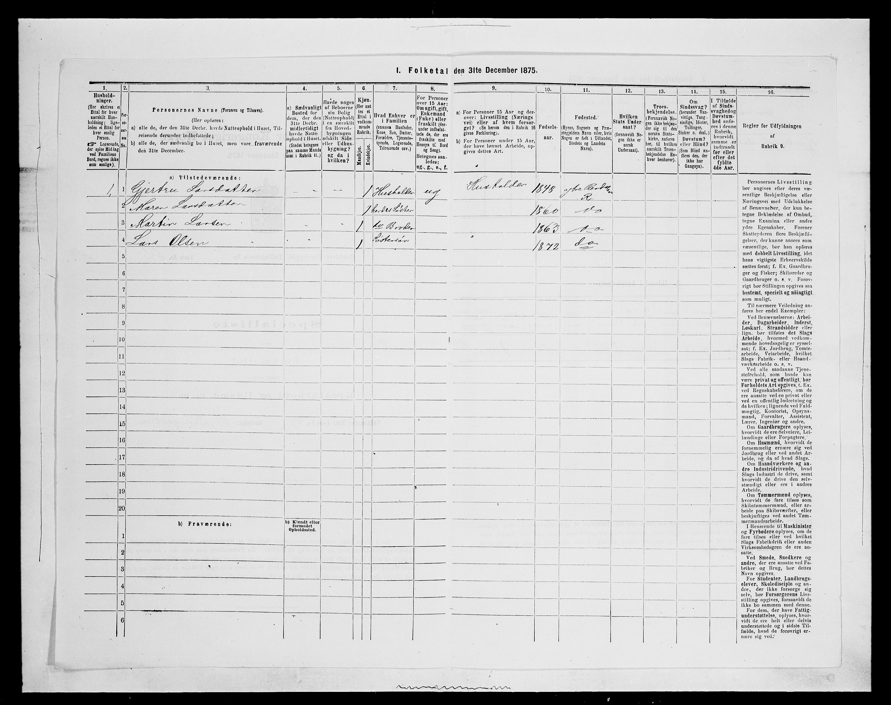 SAH, 1875 census for 0432P Rendalen, 1875, p. 340