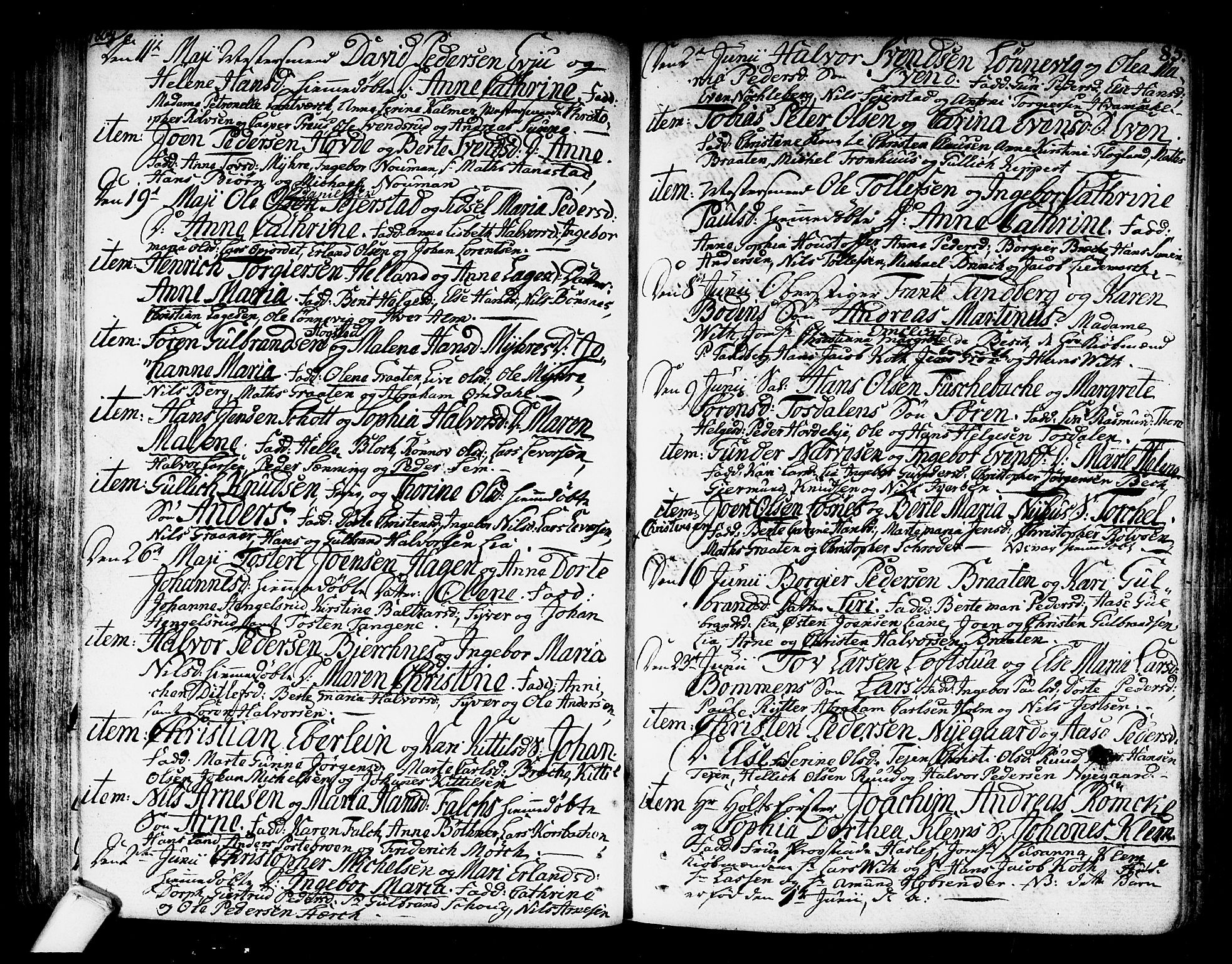 Kongsberg kirkebøker, SAKO/A-22/F/Fa/L0007: Parish register (official) no. I 7, 1795-1816, p. 85