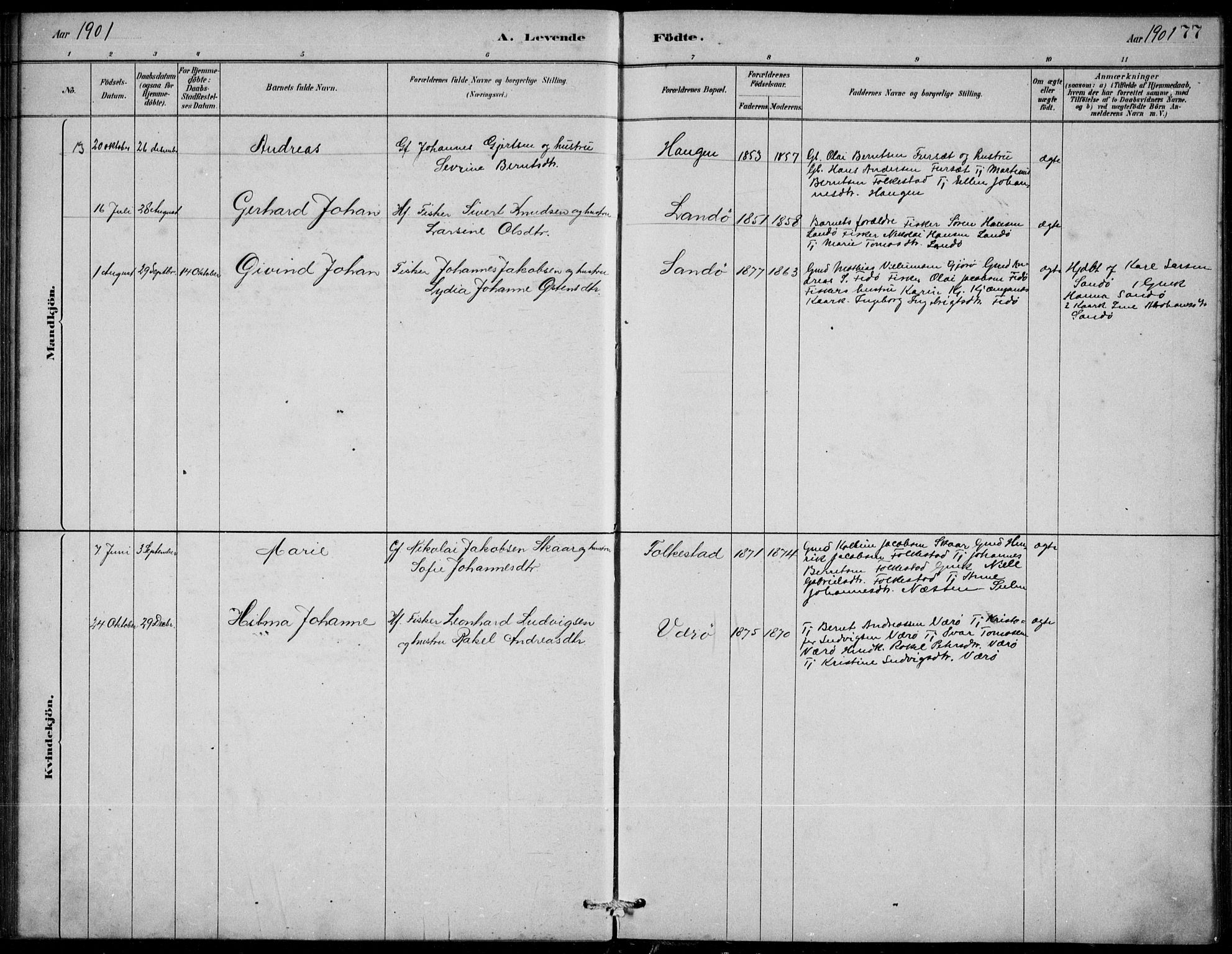Askvoll sokneprestembete, SAB/A-79501/H/Hab/Habb/L0001: Parish register (copy) no. B 1, 1879-1909, p. 77
