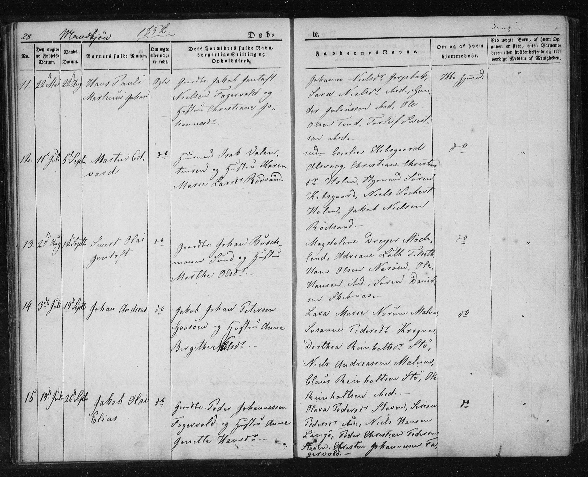 Ministerialprotokoller, klokkerbøker og fødselsregistre - Nordland, SAT/A-1459/893/L1332: Parish register (official) no. 893A05, 1841-1858, p. 28
