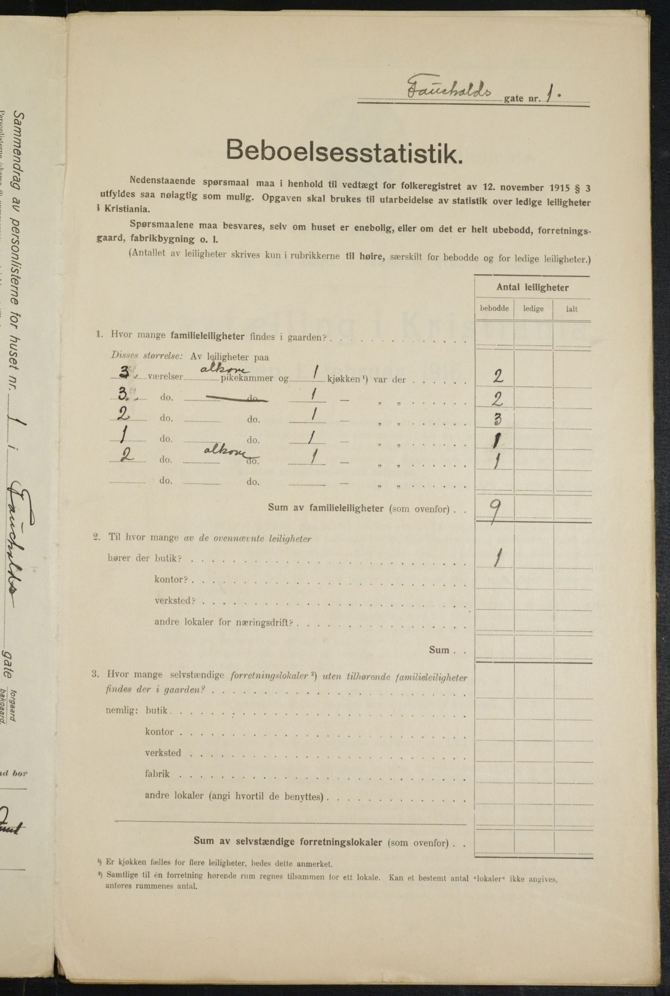 OBA, Municipal Census 1916 for Kristiania, 1916, p. 24052