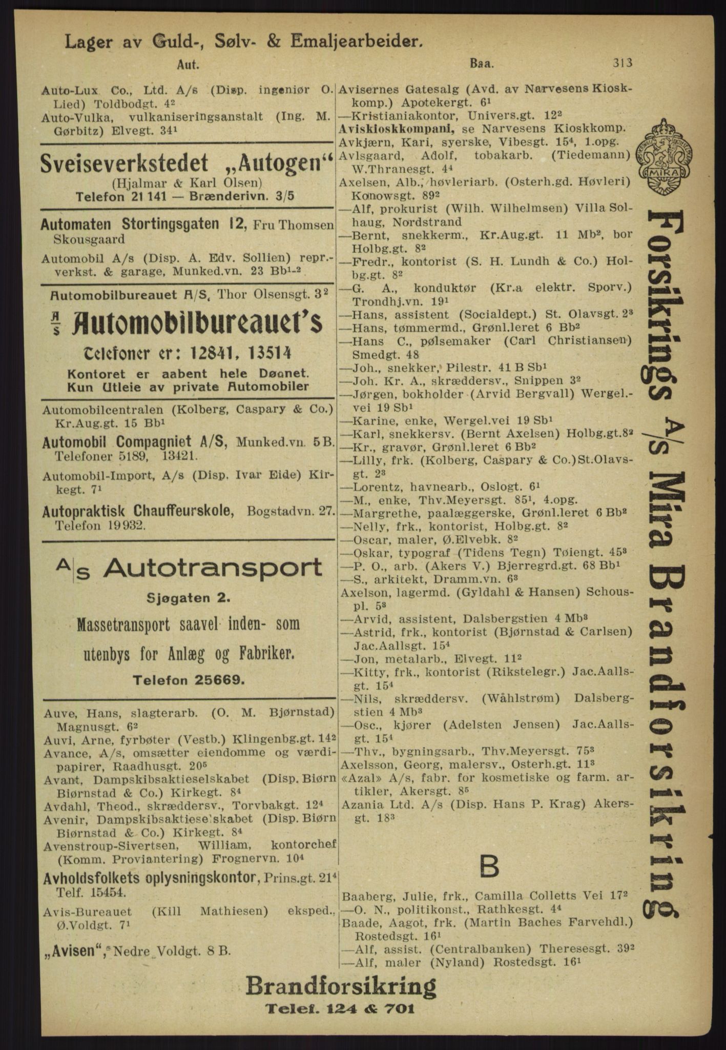 Kristiania/Oslo adressebok, PUBL/-, 1918, p. 338