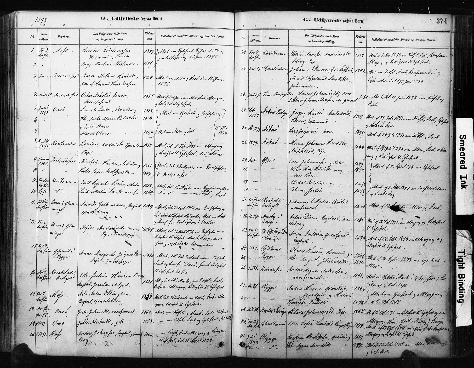 Råde prestekontor kirkebøker, SAO/A-2009/F/Fa/L0007: Parish register (official) no. 7, 1878-1902, p. 374