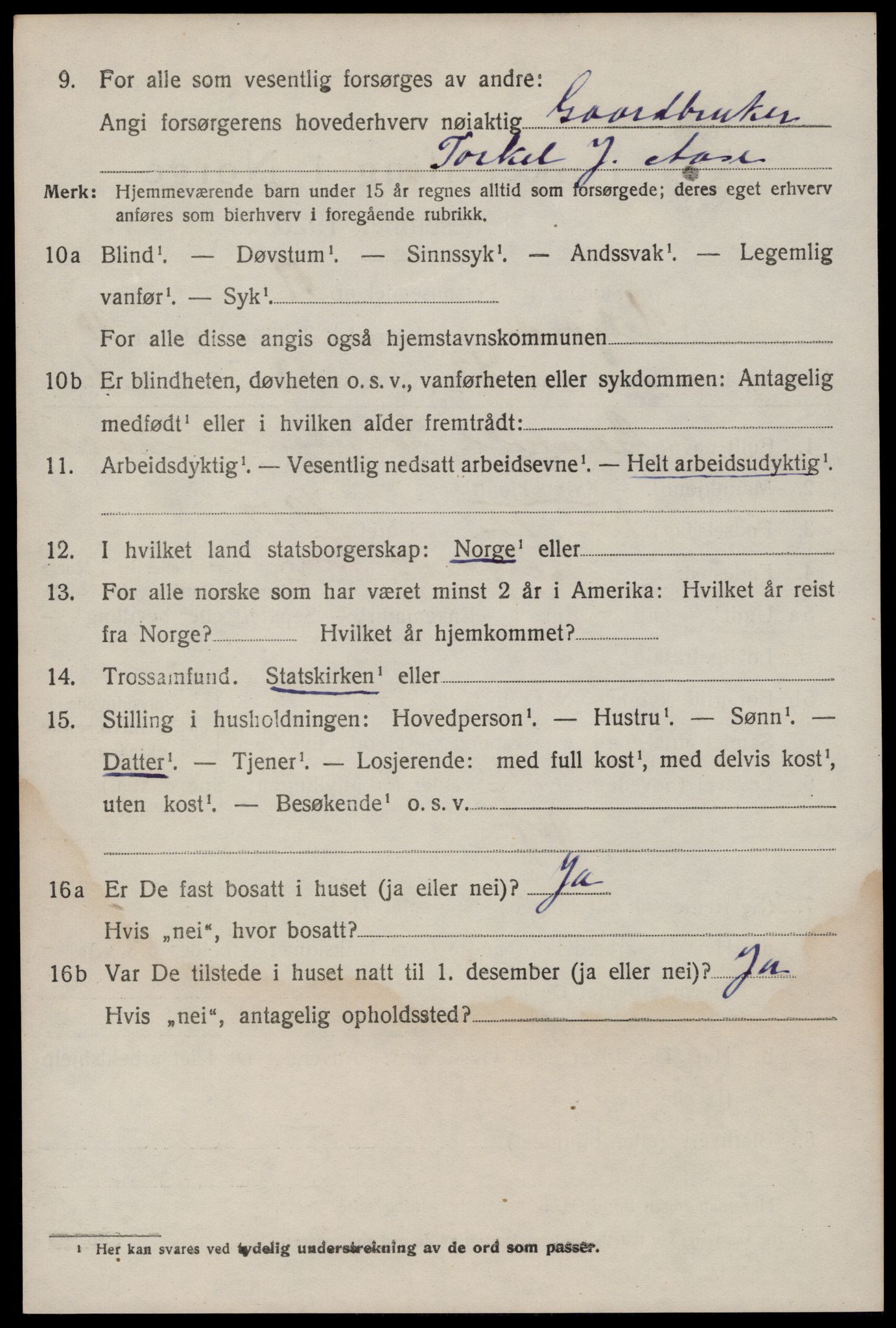 SAKO, 1920 census for Seljord, 1920, p. 5201