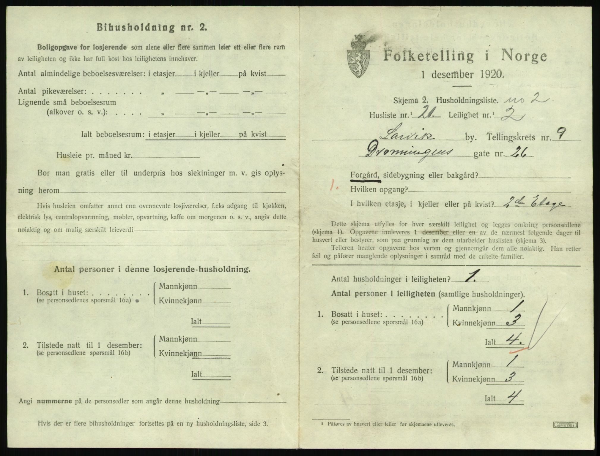 SAKO, 1920 census for Larvik, 1920, p. 7066