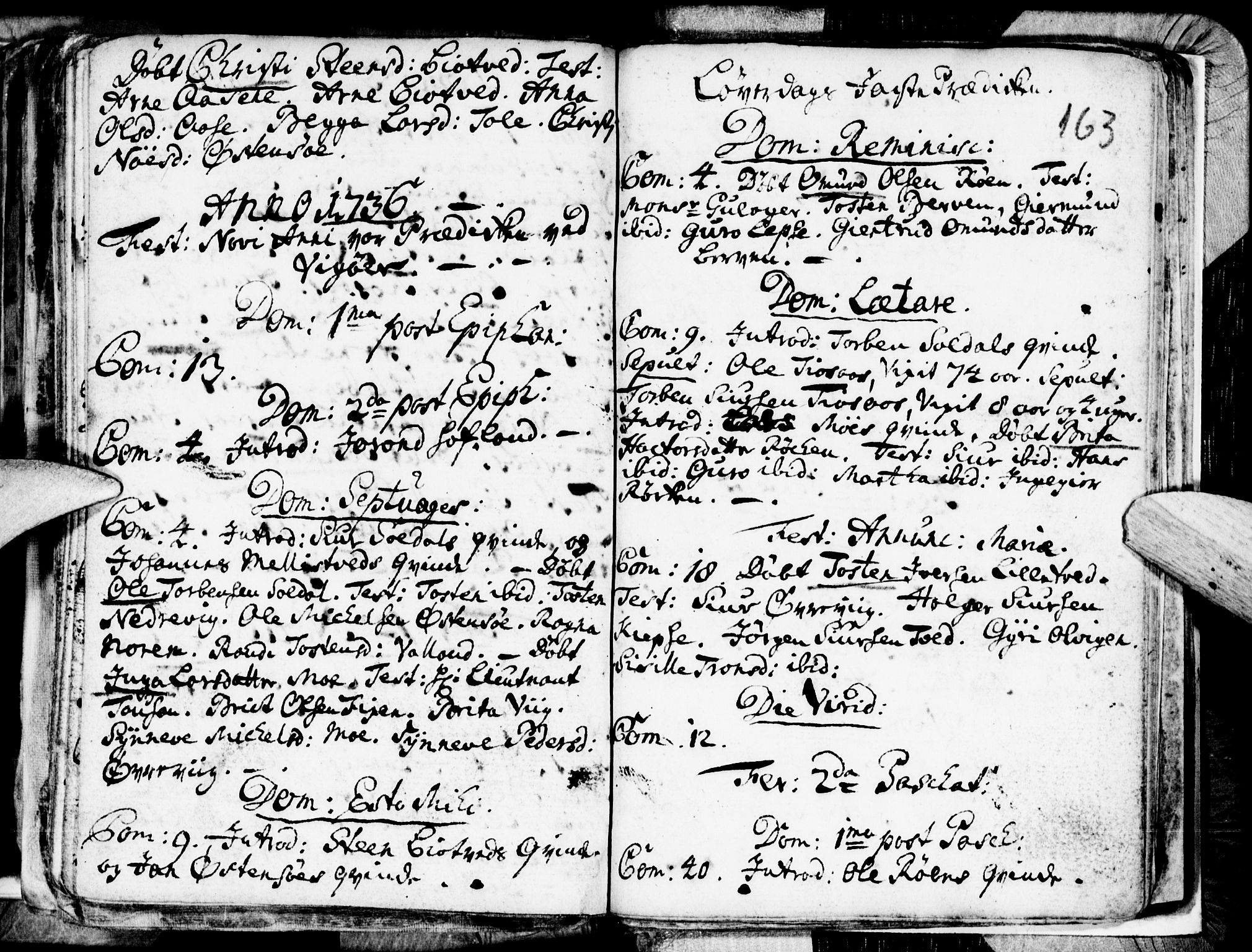 Kvam sokneprestembete, SAB/A-76201/H/Haa: Parish register (official) no. A 1, 1690-1741, p. 163