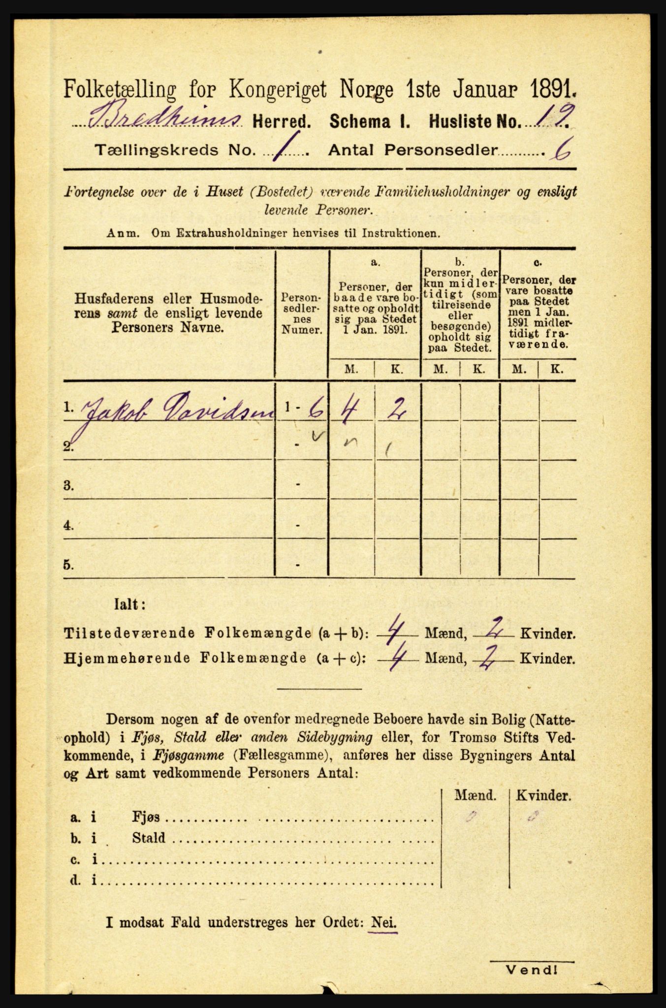 RA, 1891 census for 1446 Breim, 1891, p. 37