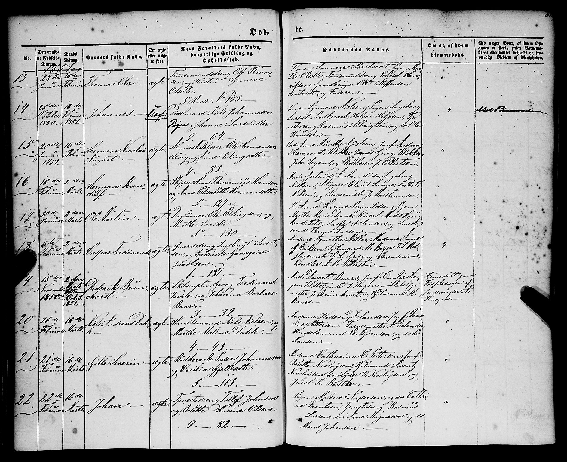 Nykirken Sokneprestembete, AV/SAB-A-77101/H/Haa/L0014: Parish register (official) no. B 1, 1844-1858, p. 61