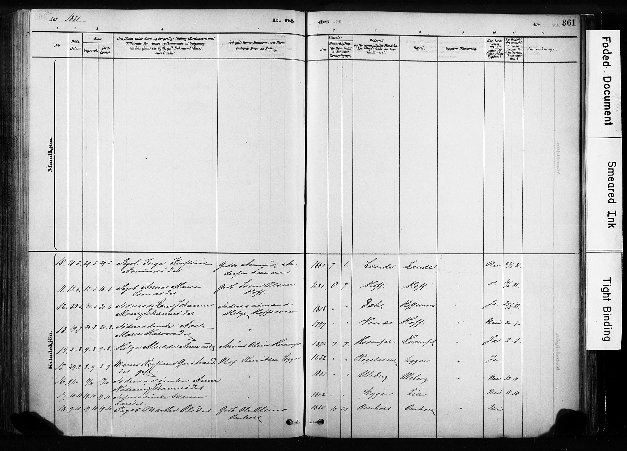 Sandsvær kirkebøker, SAKO/A-244/F/Fb/L0001: Parish register (official) no. II 1, 1878-1906, p. 361
