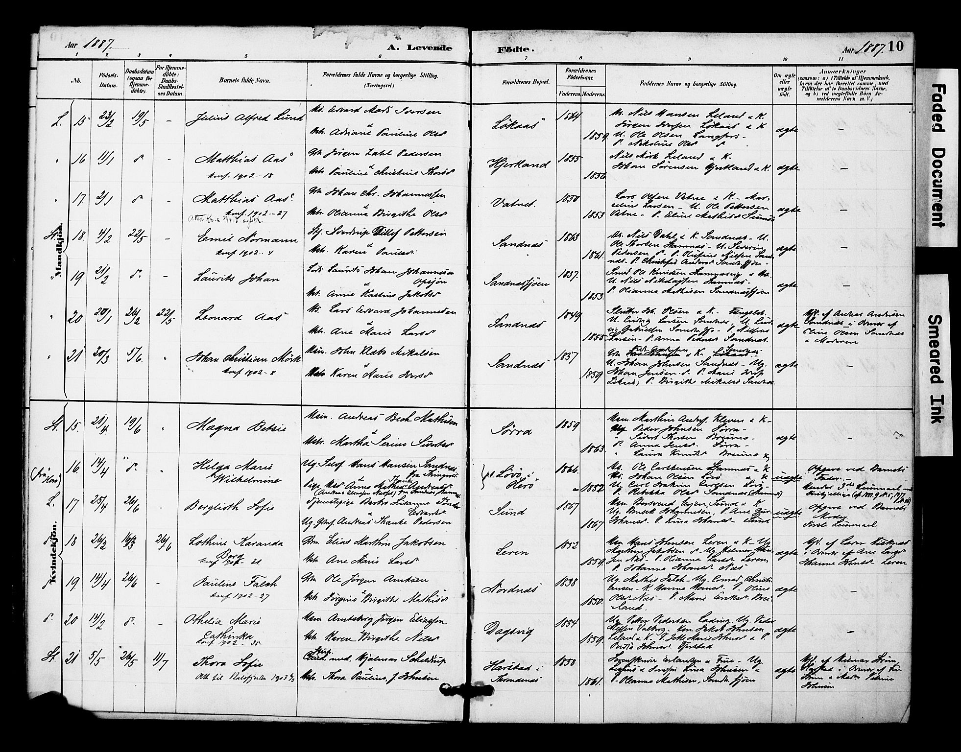 Ministerialprotokoller, klokkerbøker og fødselsregistre - Nordland, AV/SAT-A-1459/831/L0471: Parish register (official) no. 831A02, 1886-1901, p. 10