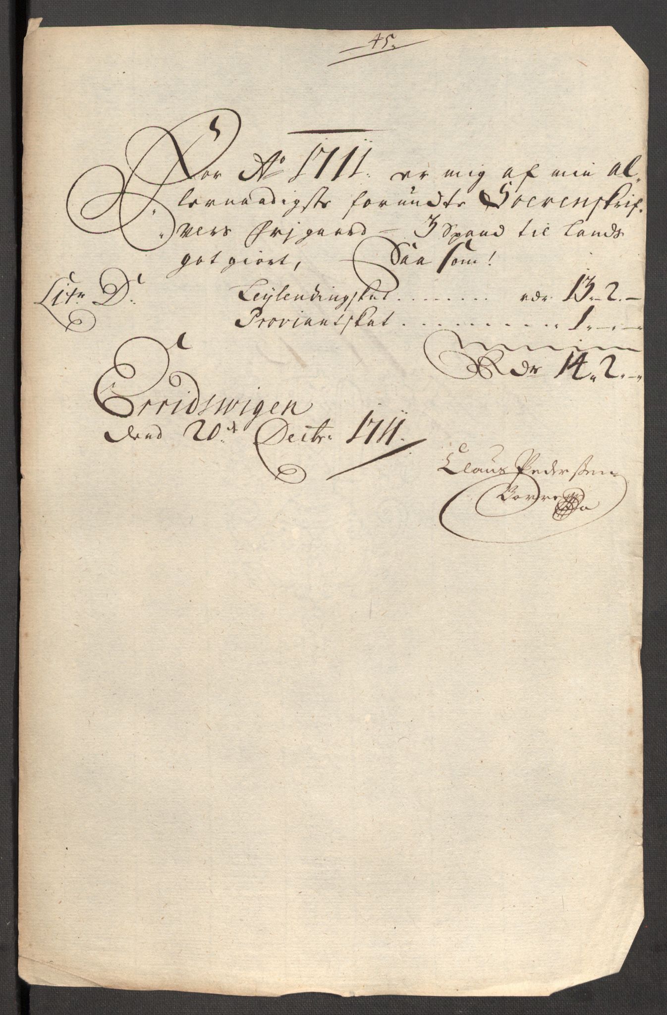 Rentekammeret inntil 1814, Reviderte regnskaper, Fogderegnskap, AV/RA-EA-4092/R57/L3860: Fogderegnskap Fosen, 1711, p. 191