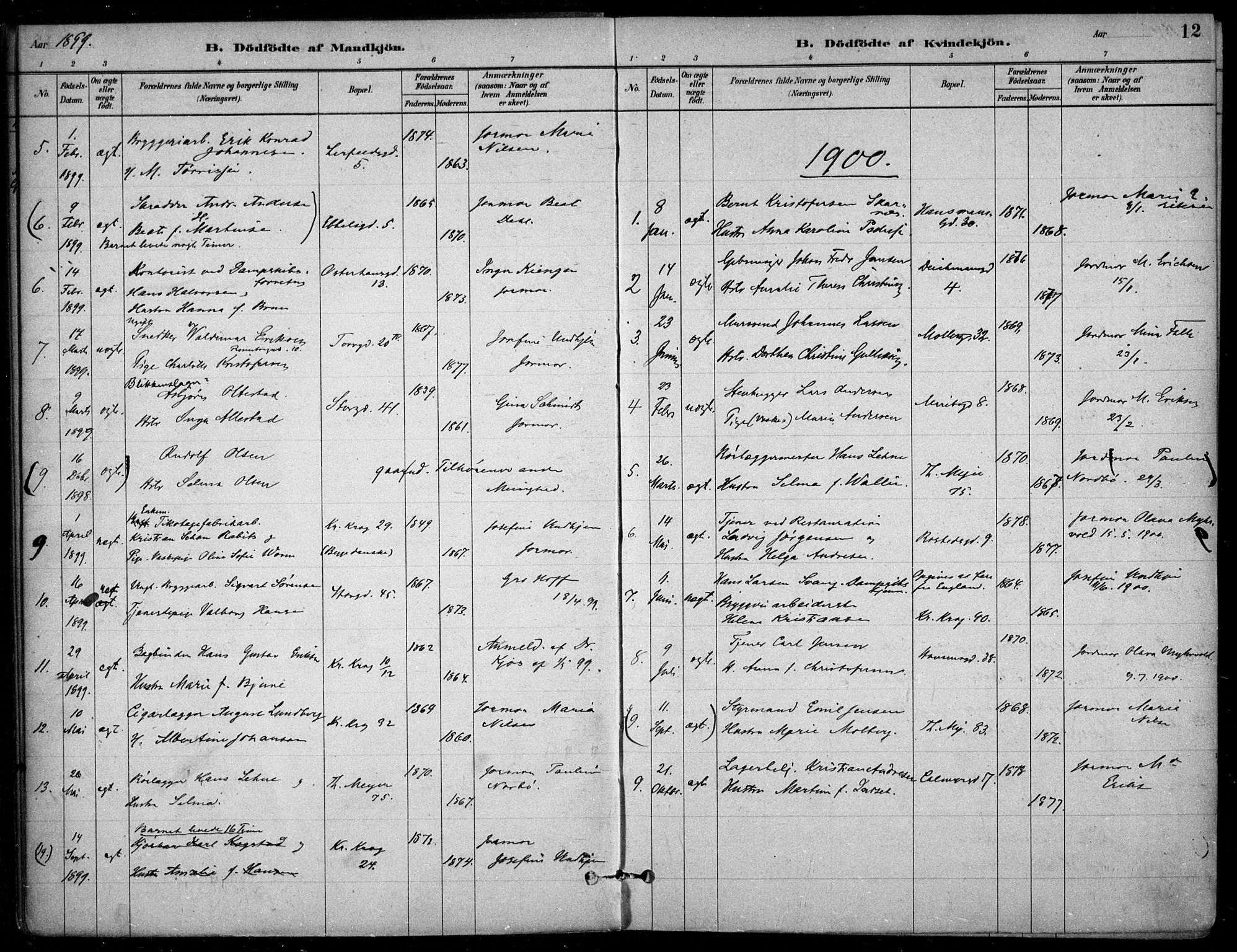 Jakob prestekontor Kirkebøker, SAO/A-10850/F/Fa/L0007: Parish register (official) no. 7, 1880-1905, p. 12