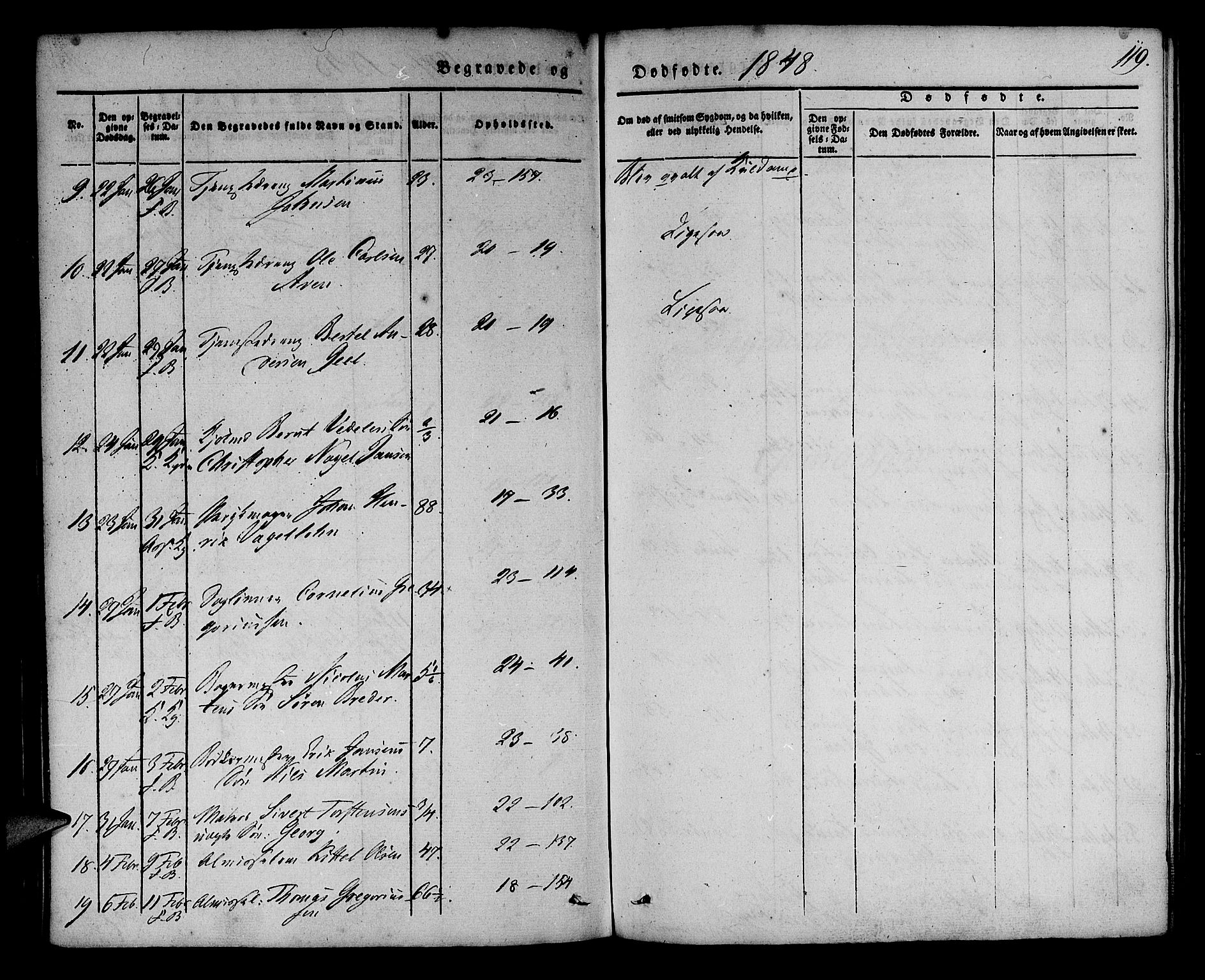 Korskirken sokneprestembete, SAB/A-76101/H/Haa/L0043: Parish register (official) no. E 1, 1834-1848, p. 119