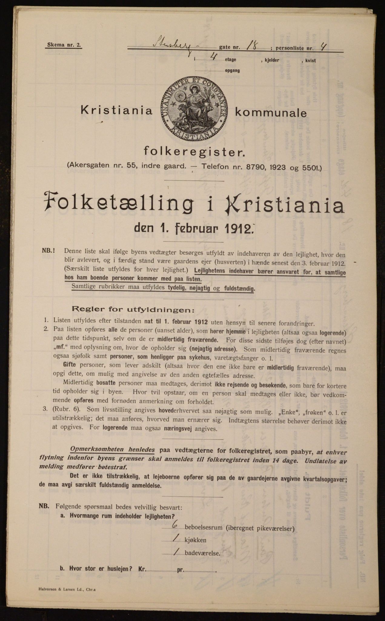 OBA, Municipal Census 1912 for Kristiania, 1912, p. 101974