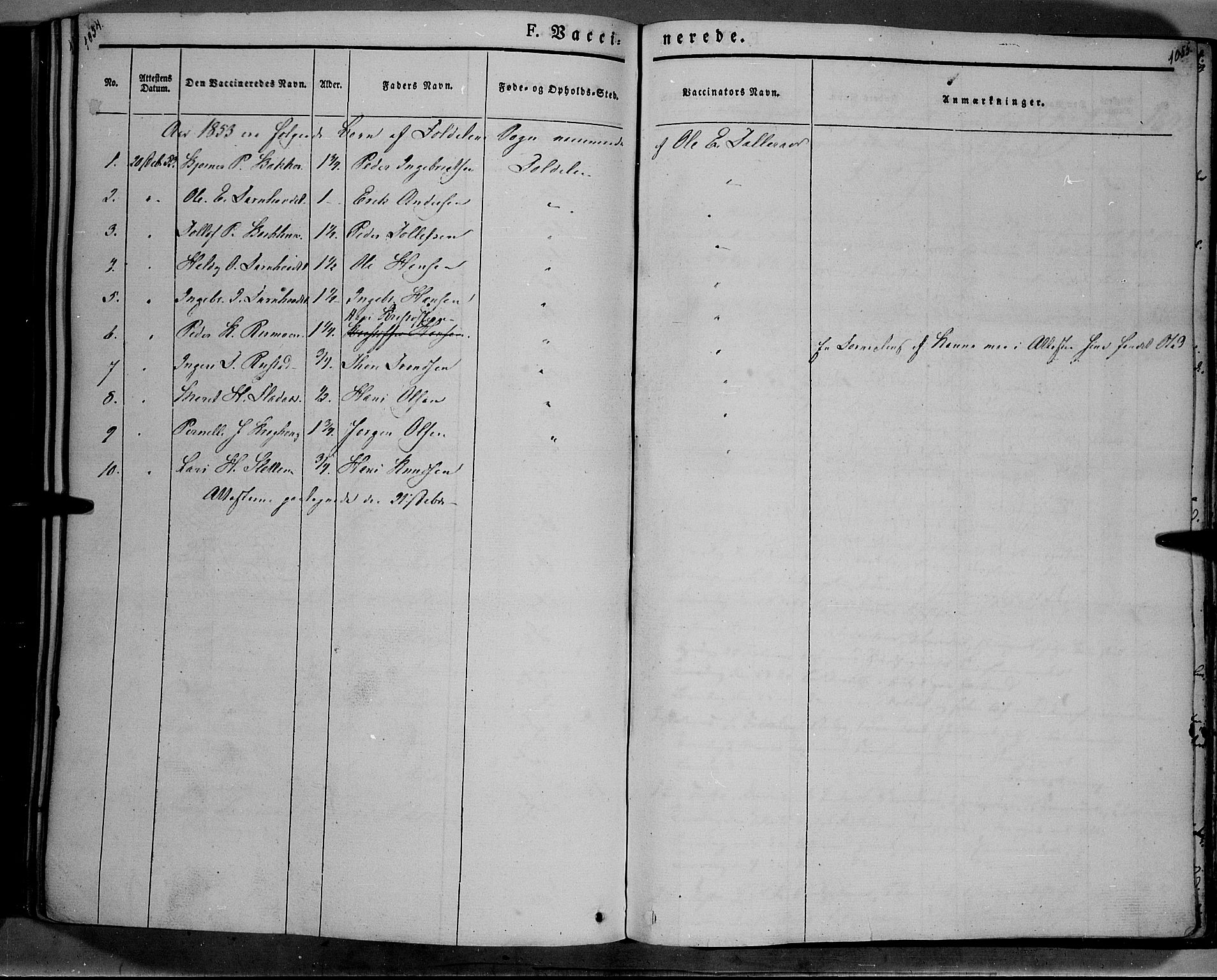 Lesja prestekontor, SAH/PREST-068/H/Ha/Haa/L0006: Parish register (official) no. 6B, 1843-1854, p. 1054-1055