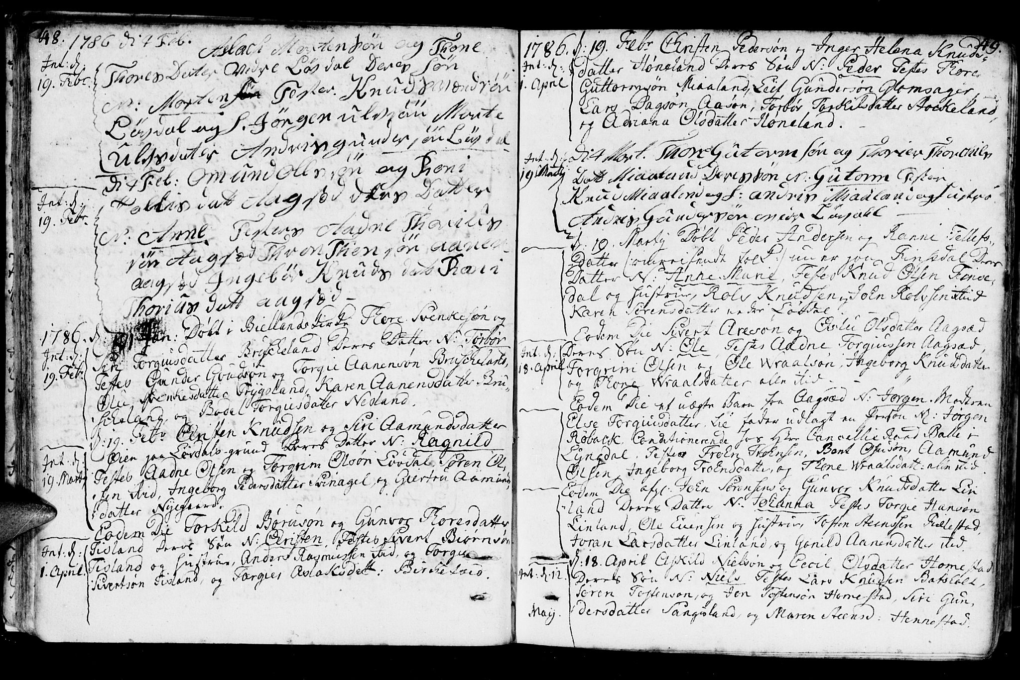 Holum sokneprestkontor, AV/SAK-1111-0022/F/Fa/Fab/L0004: Parish register (official) no. A 4, 1774-1847, p. 48-49