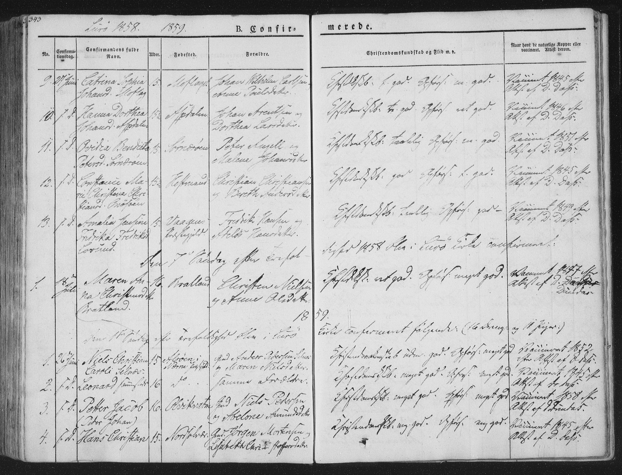 Ministerialprotokoller, klokkerbøker og fødselsregistre - Nordland, SAT/A-1459/839/L0565: Parish register (official) no. 839A02, 1825-1862, p. 343
