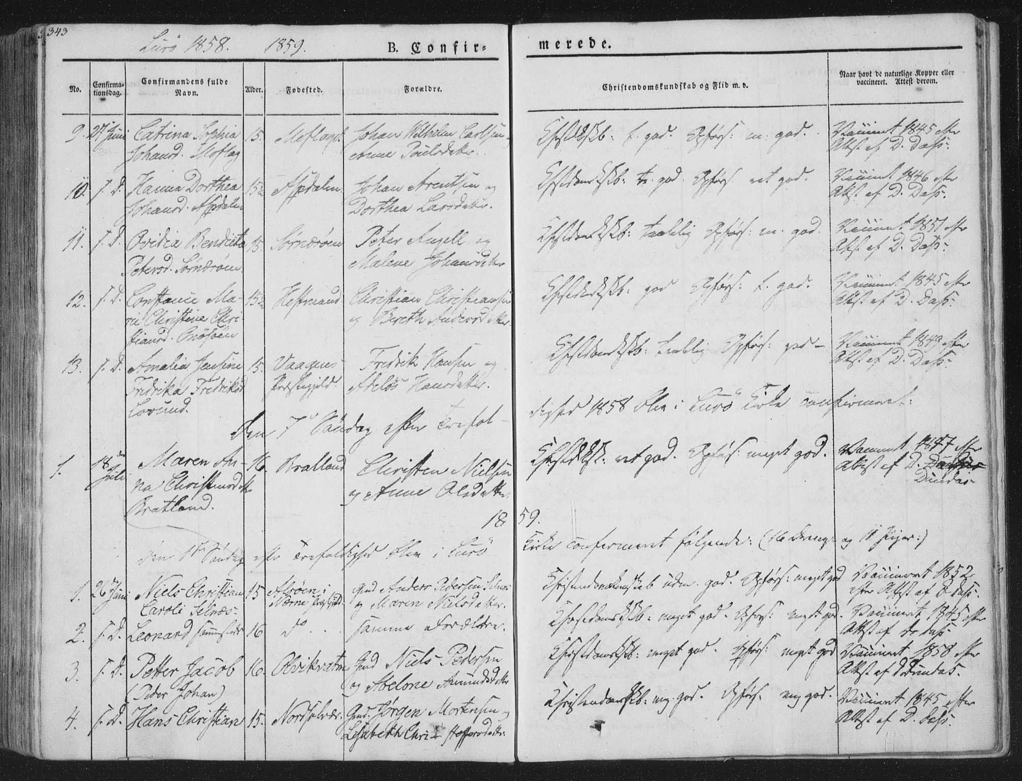 Ministerialprotokoller, klokkerbøker og fødselsregistre - Nordland, AV/SAT-A-1459/839/L0565: Parish register (official) no. 839A02, 1825-1862, p. 343
