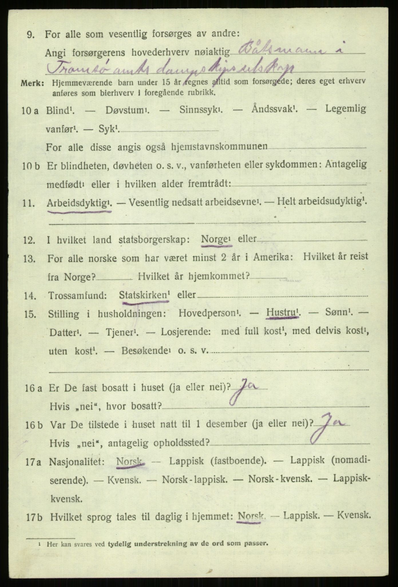 SATØ, 1920 census for Trondenes, 1920, p. 23078