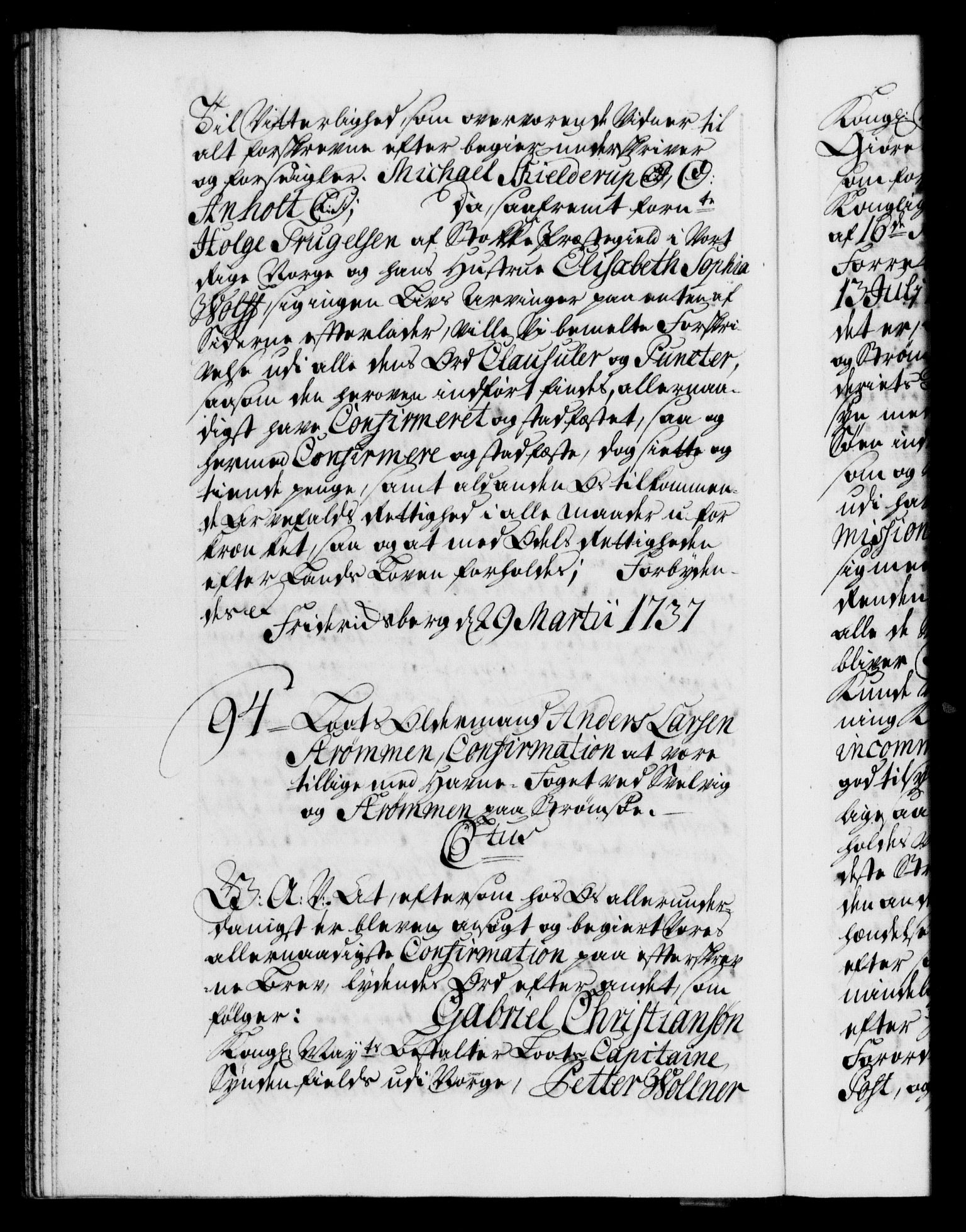 Danske Kanselli 1572-1799, AV/RA-EA-3023/F/Fc/Fca/Fcaa/L0030: Norske registre, 1737-1738, p. 60b