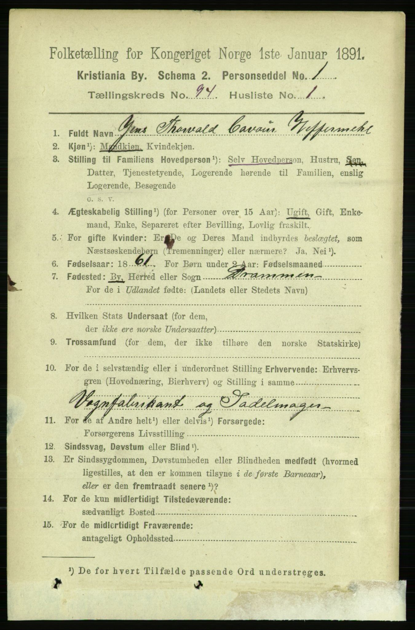 RA, 1891 census for 0301 Kristiania, 1891, p. 45978