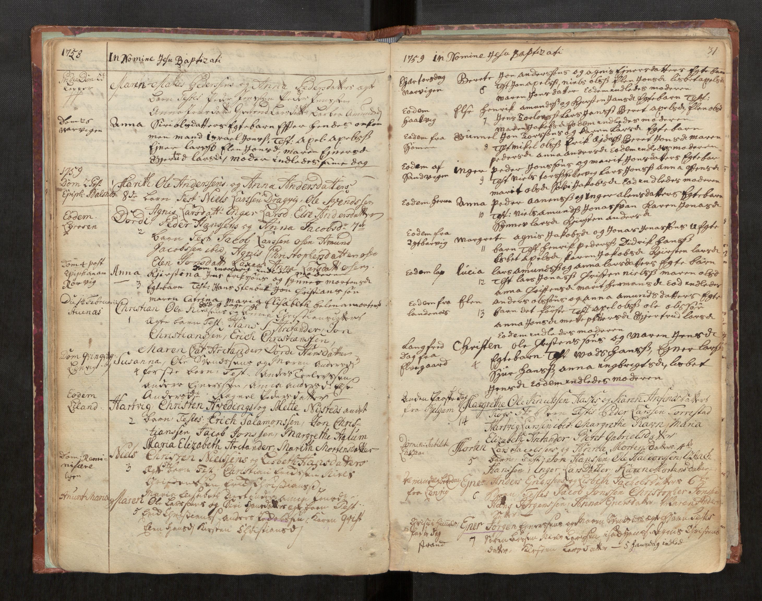 Ministerialprotokoller, klokkerbøker og fødselsregistre - Nordland, AV/SAT-A-1459/863/L0891: Parish register (official) no. 863A03, 1748-1764, p. 31