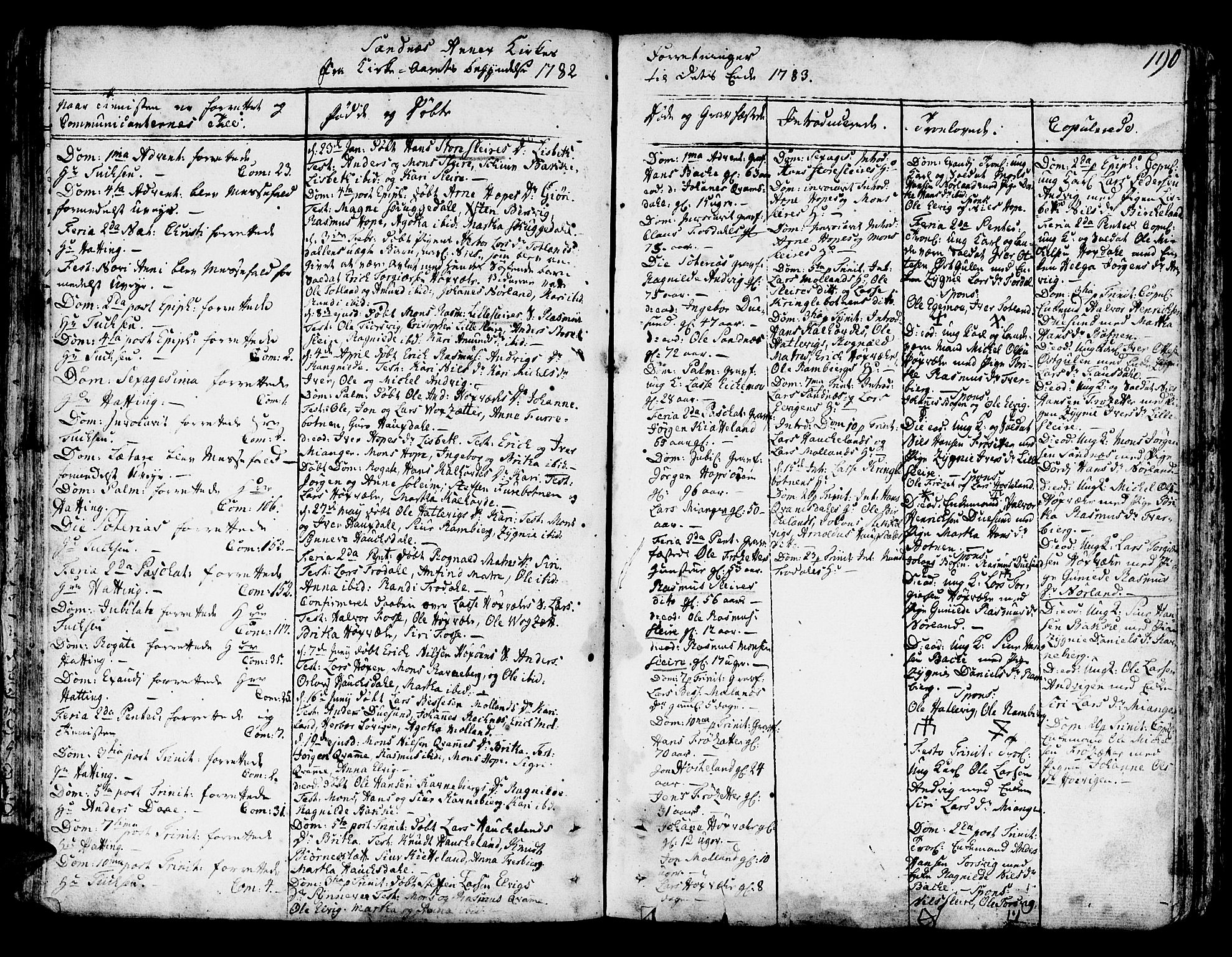 Lindås Sokneprestembete, AV/SAB-A-76701/H/Haa/Haaa/L0004: Parish register (official) no. A 4, 1764-1791, p. 190