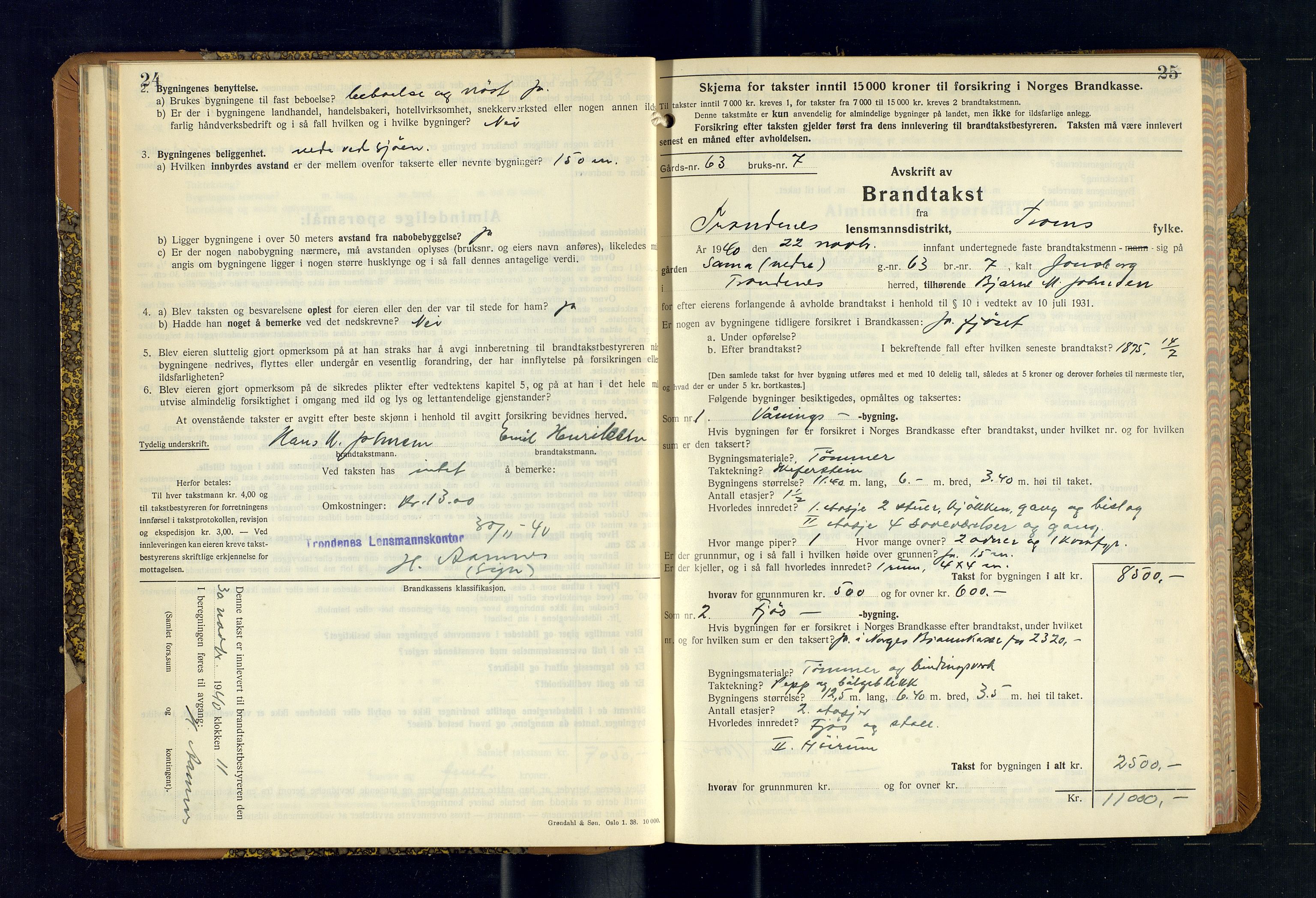 Harstad lensmannskontor, SATØ/SATØ-10/F/Fr/Fra/L0622: Branntakstprotokoll (S), 1940-1945, p. 24-25