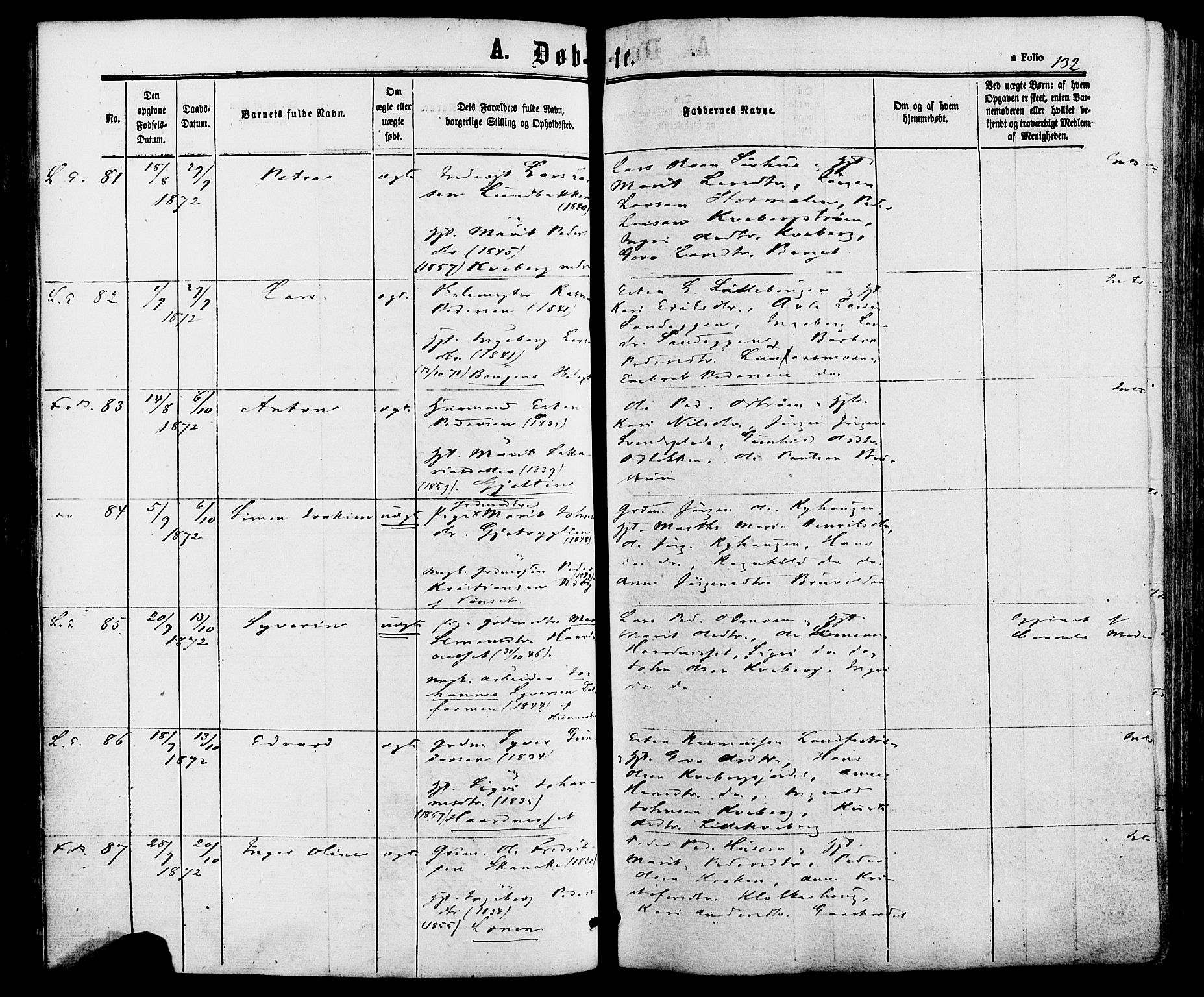 Alvdal prestekontor, SAH/PREST-060/H/Ha/Haa/L0001: Parish register (official) no. 1, 1863-1882, p. 132