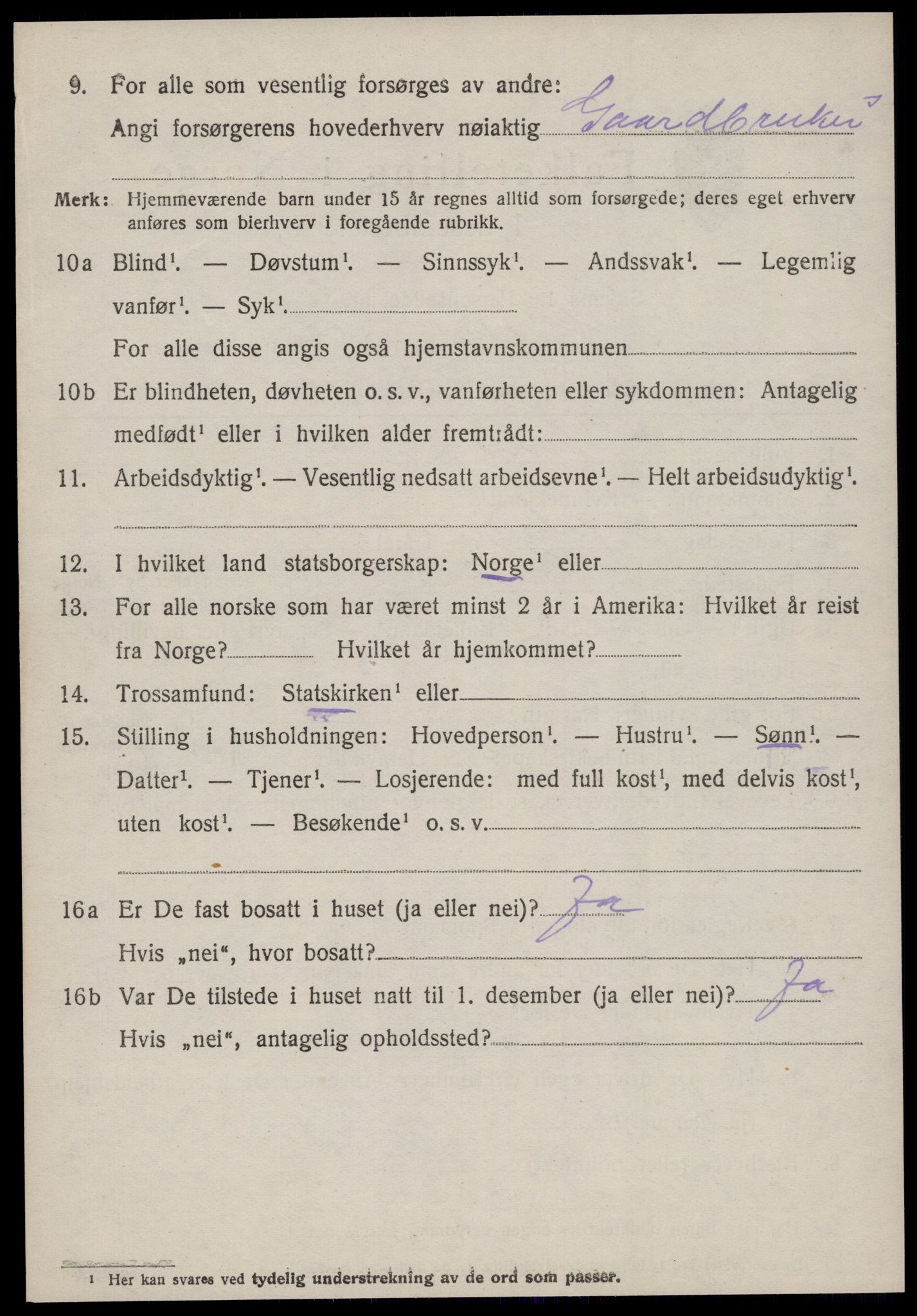 SAT, 1920 census for Giske, 1920, p. 1609
