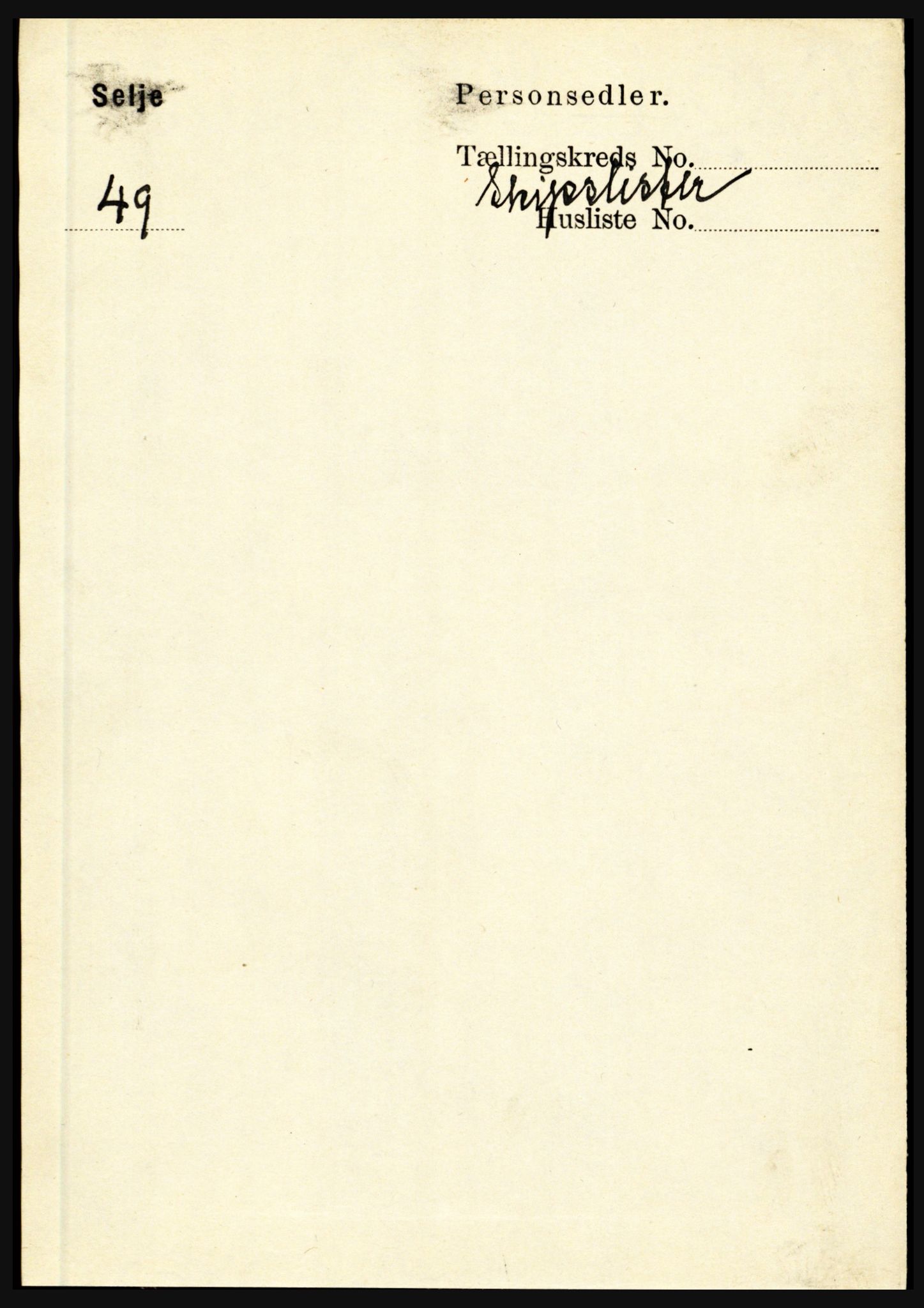 RA, 1891 census for 1441 Selje, 1891, p. 5890