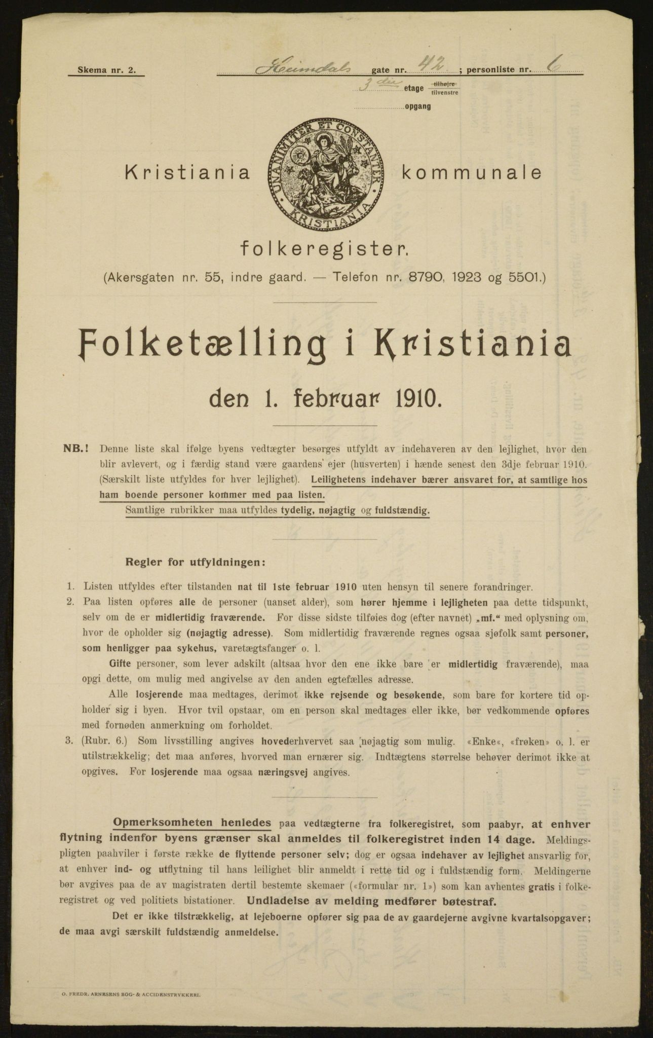 OBA, Municipal Census 1910 for Kristiania, 1910, p. 36266