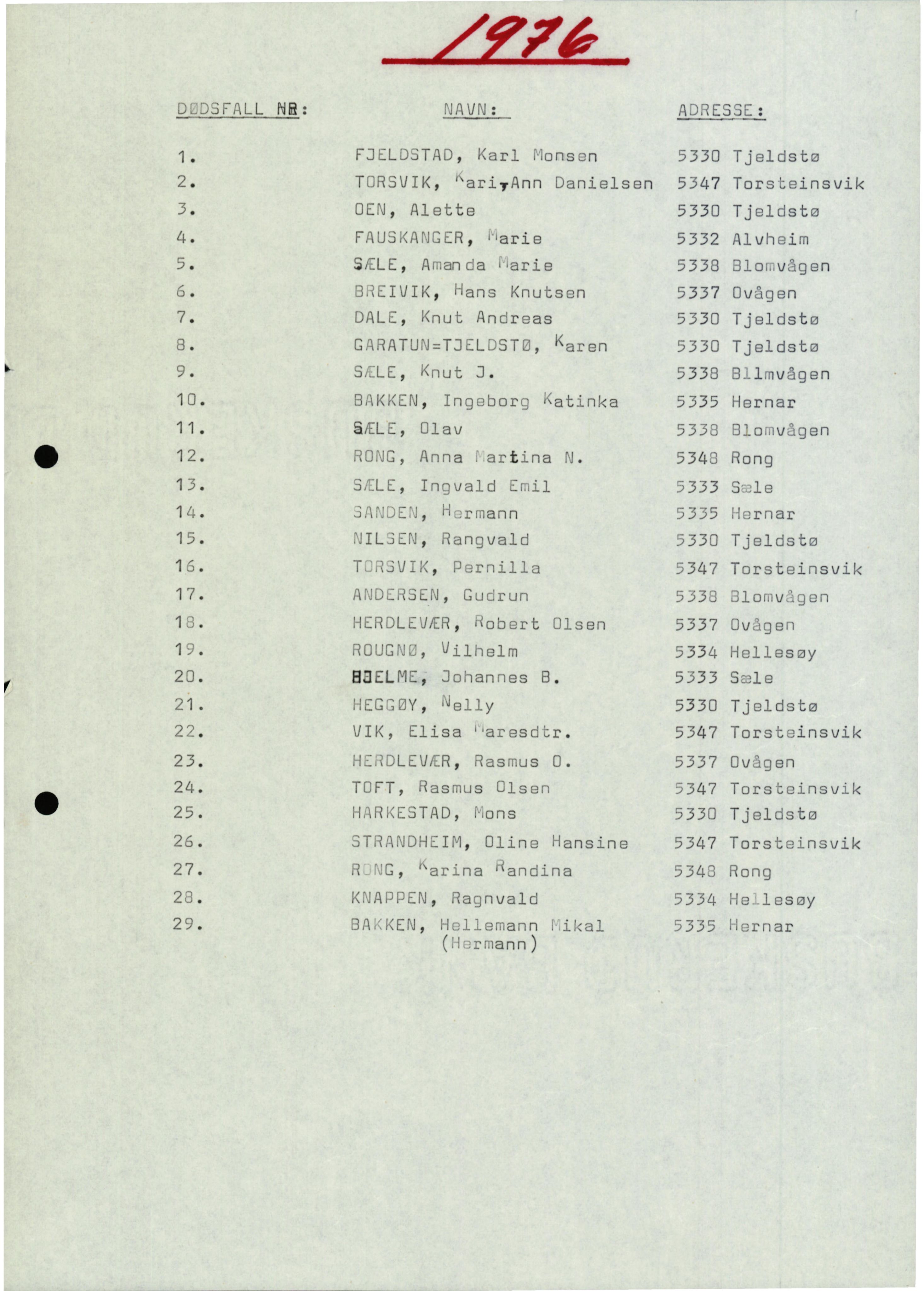 Lensmannen i Øygarden, AV/SAB-A-100155/0006/L0002: Dødsfallprotokoll, 1973-1989, p. 8