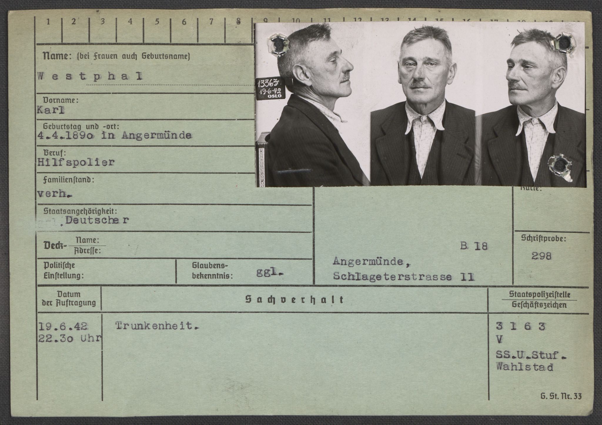 Befehlshaber der Sicherheitspolizei und des SD, AV/RA-RAFA-5969/E/Ea/Eaa/L0010: Register over norske fanger i Møllergata 19: Sø-Å, 1940-1945, p. 966