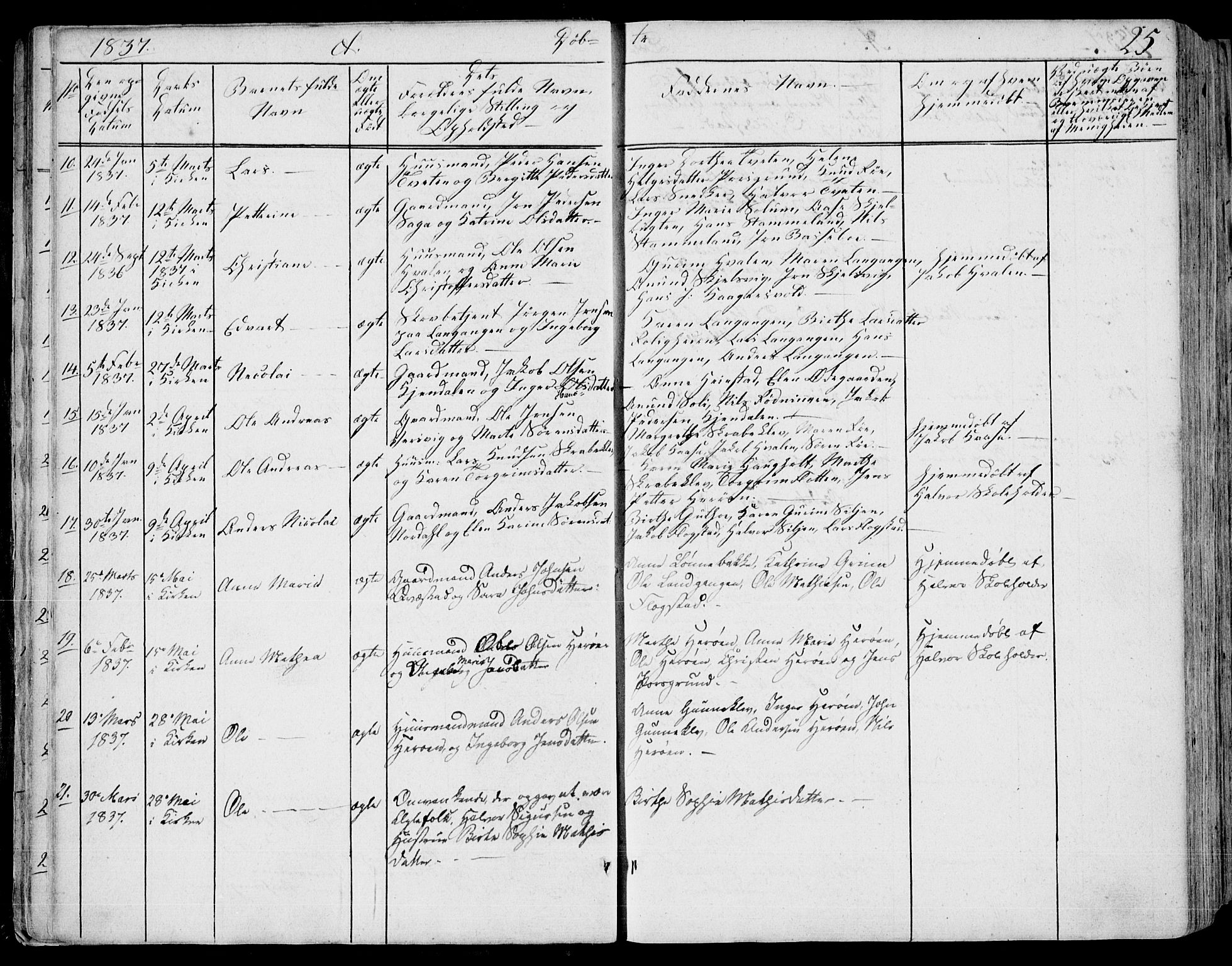 Eidanger kirkebøker, SAKO/A-261/F/Fa/L0008: Parish register (official) no. 8, 1831-1858, p. 25