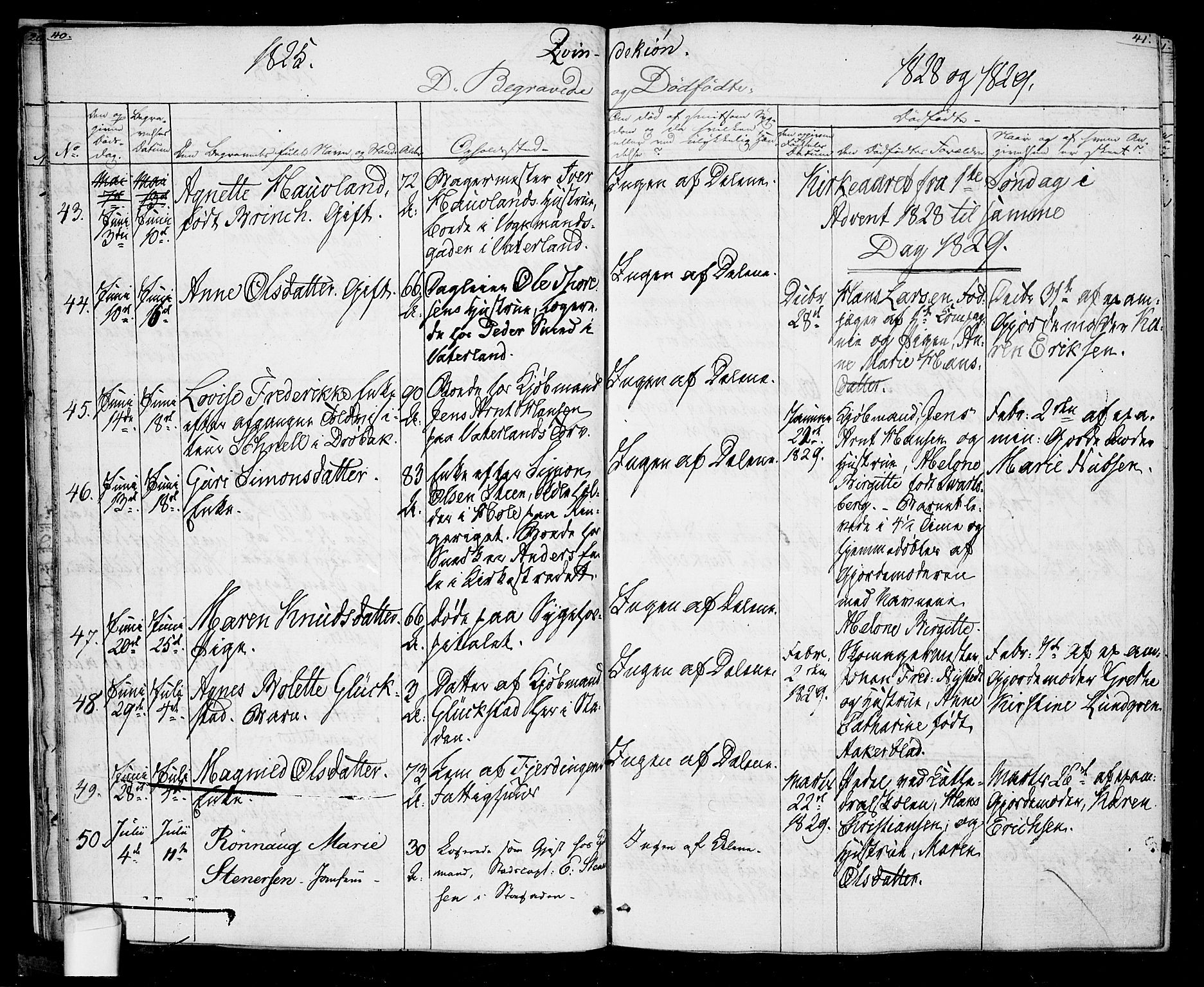 Oslo domkirke Kirkebøker, SAO/A-10752/F/Fa/L0022: Parish register (official) no. 22, 1824-1829, p. 40-41