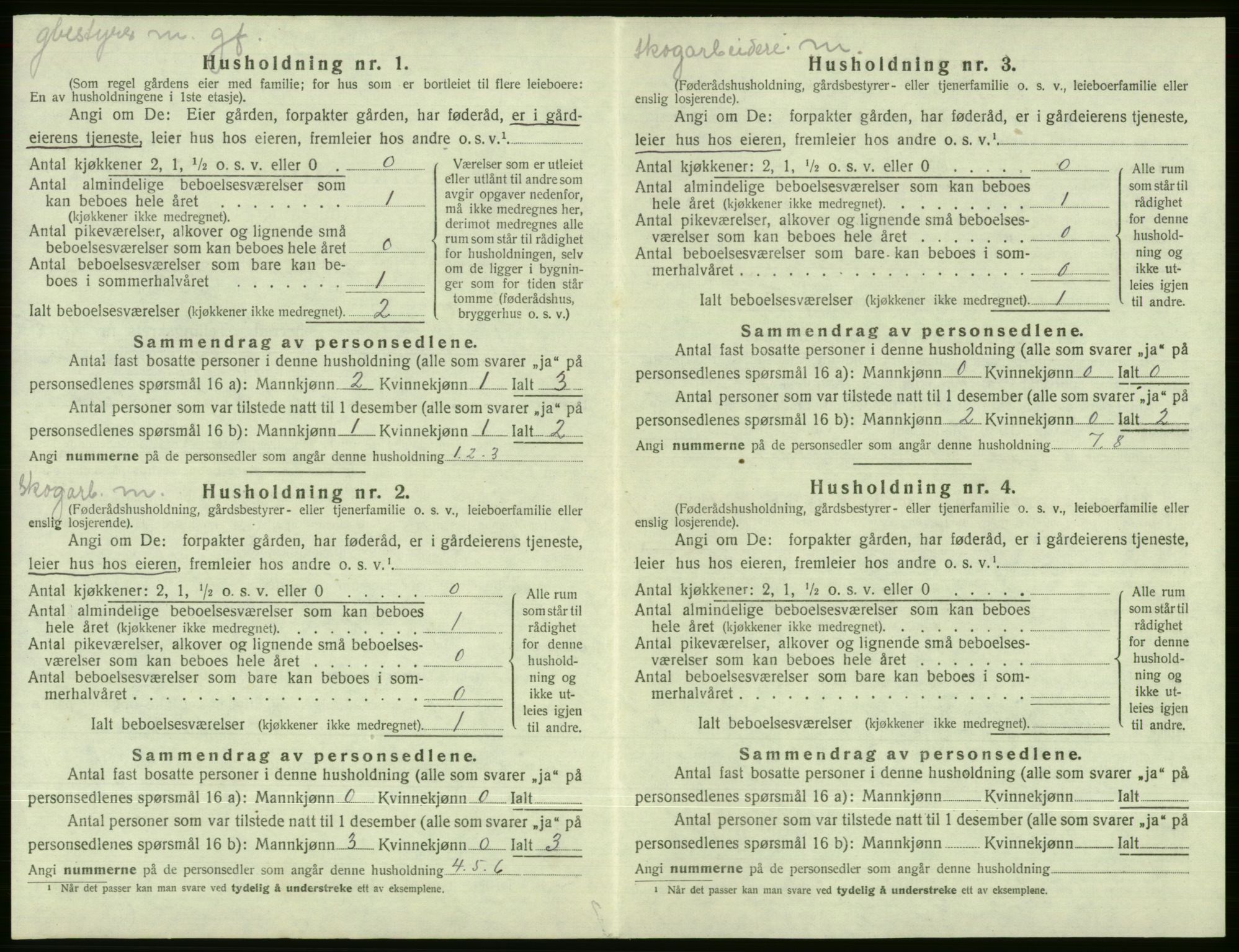 SAB, 1920 census for Evanger, 1920, p. 100