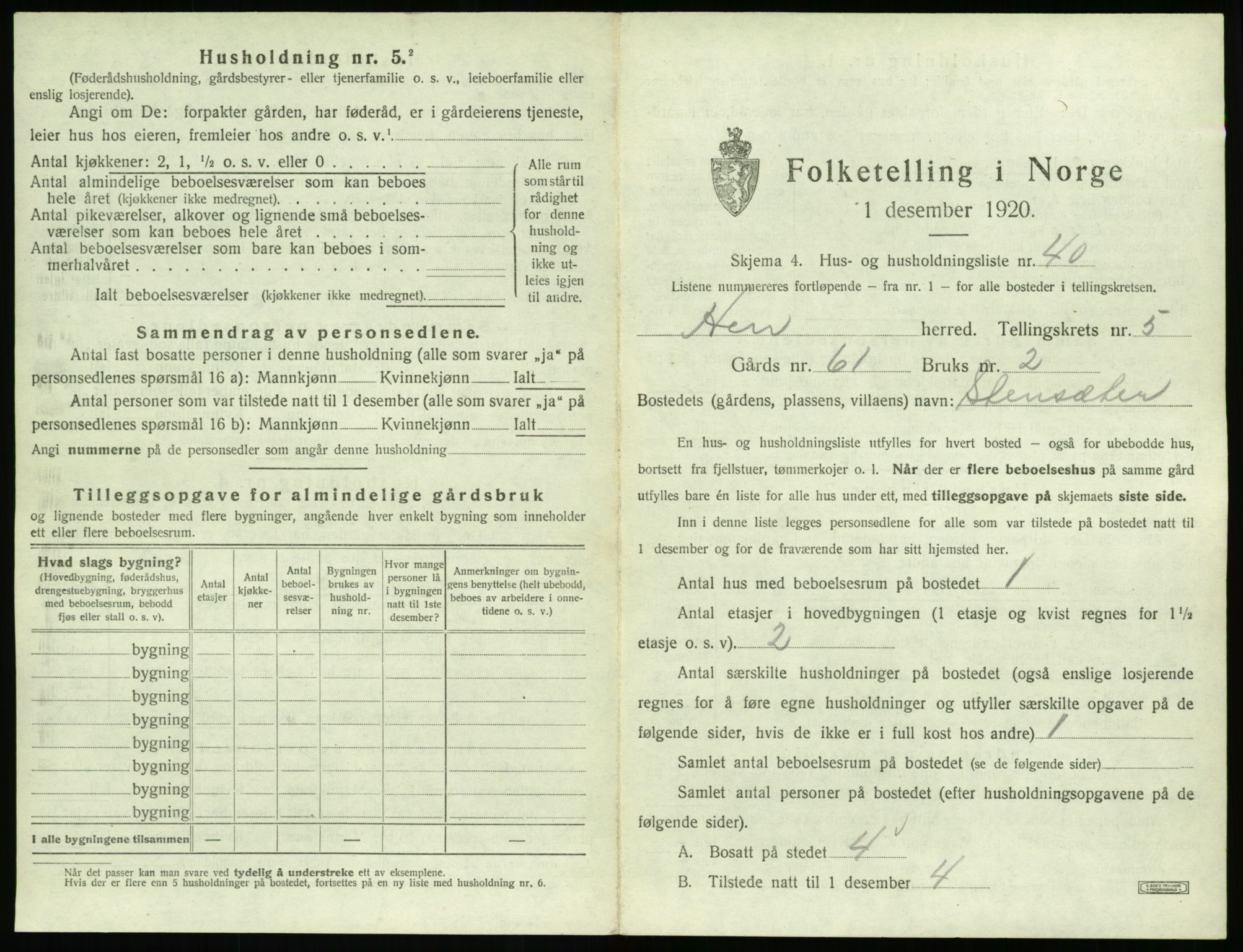 SAT, 1920 census for Hen, 1920, p. 456