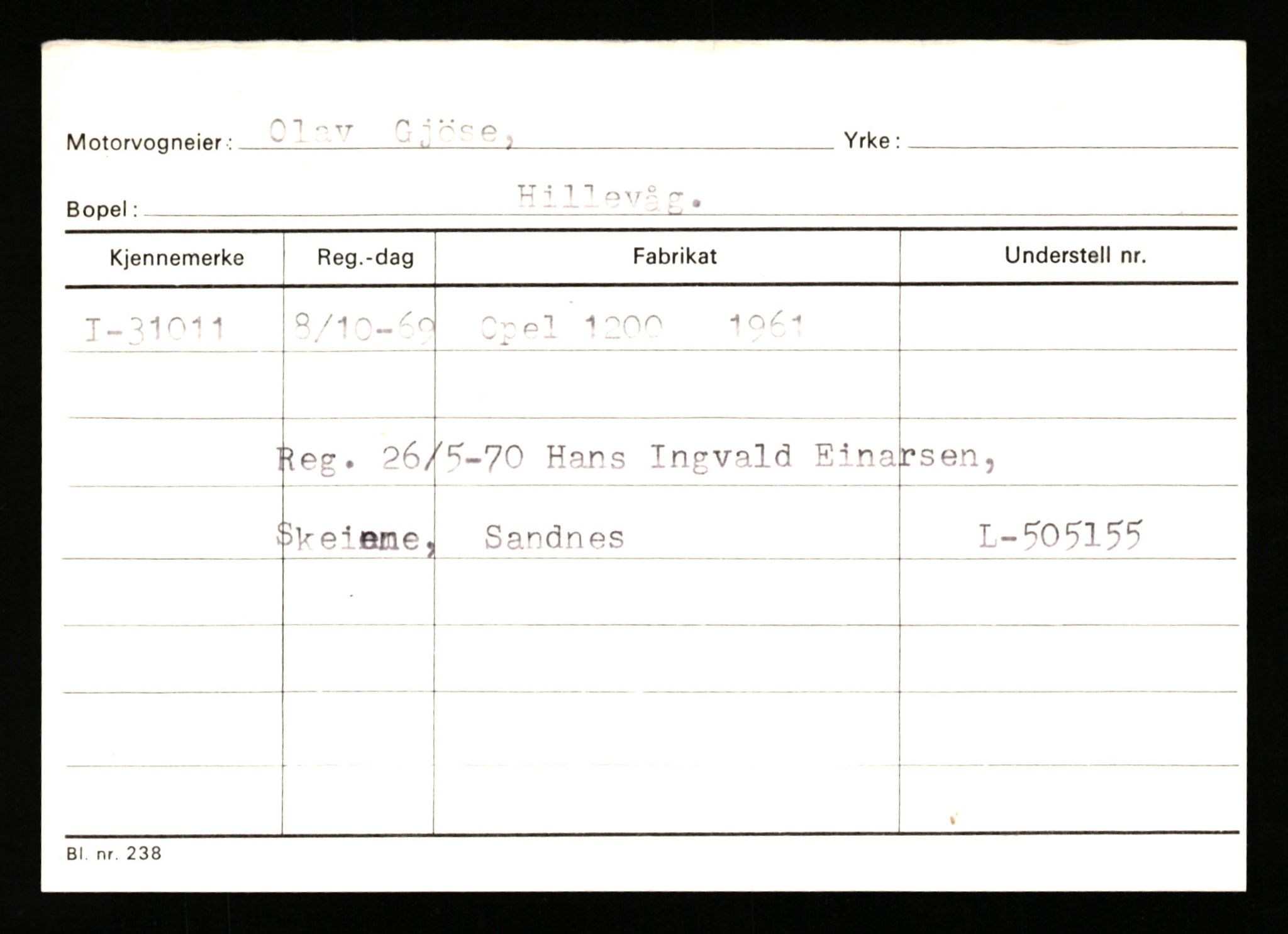 Stavanger trafikkstasjon, AV/SAST-A-101942/0/G/L0005: Registreringsnummer: 23000 - 34245, 1930-1971, p. 2447