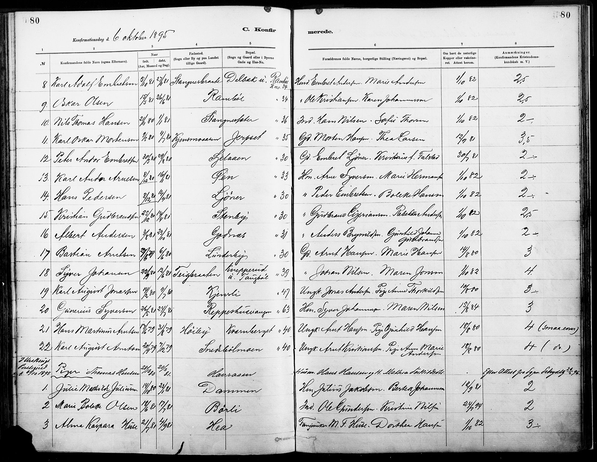 Eidskog prestekontor, SAH/PREST-026/H/Ha/Haa/L0004: Parish register (official) no. 4, 1884-1897, p. 80