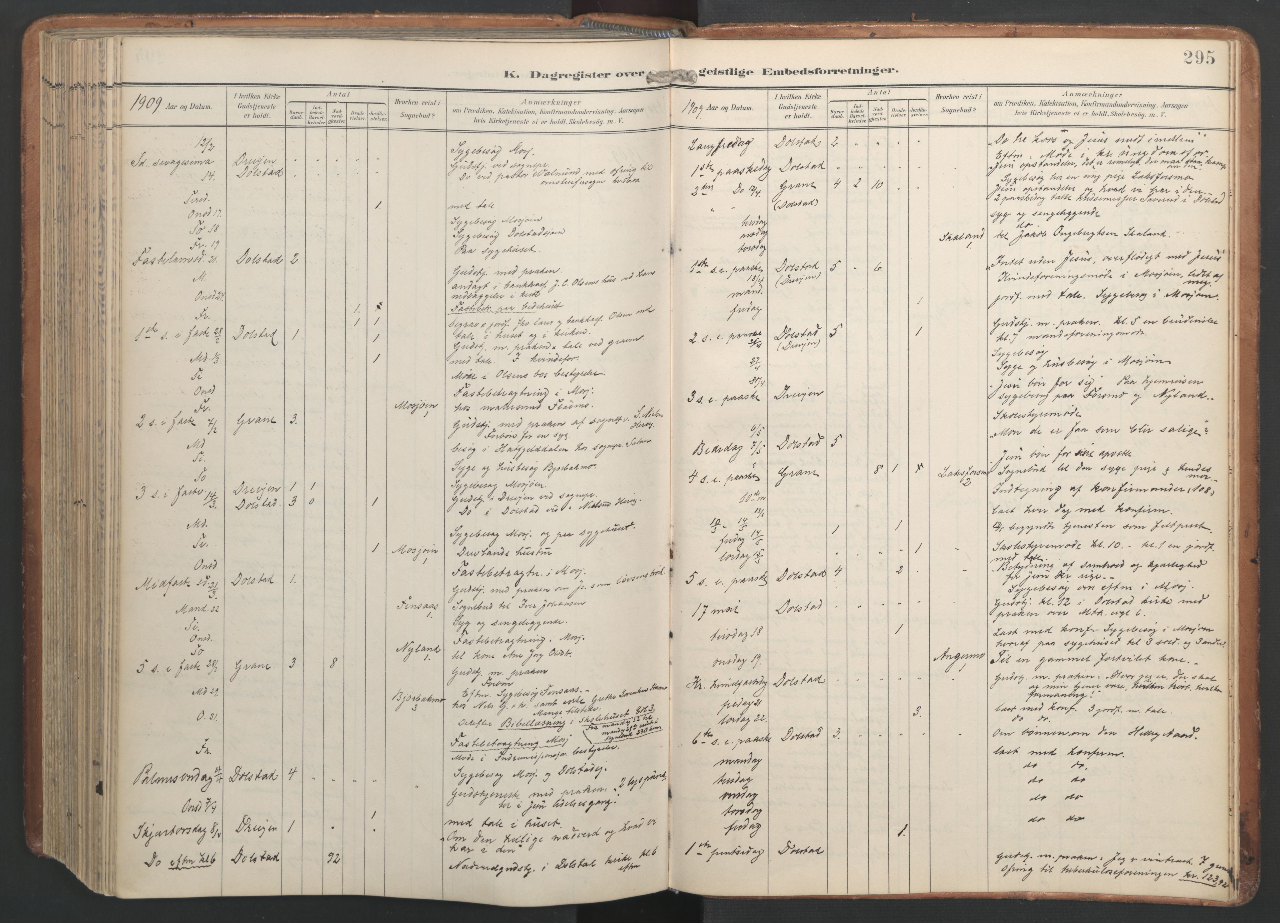 Ministerialprotokoller, klokkerbøker og fødselsregistre - Nordland, AV/SAT-A-1459/820/L0298: Parish register (official) no. 820A19, 1897-1915, p. 295