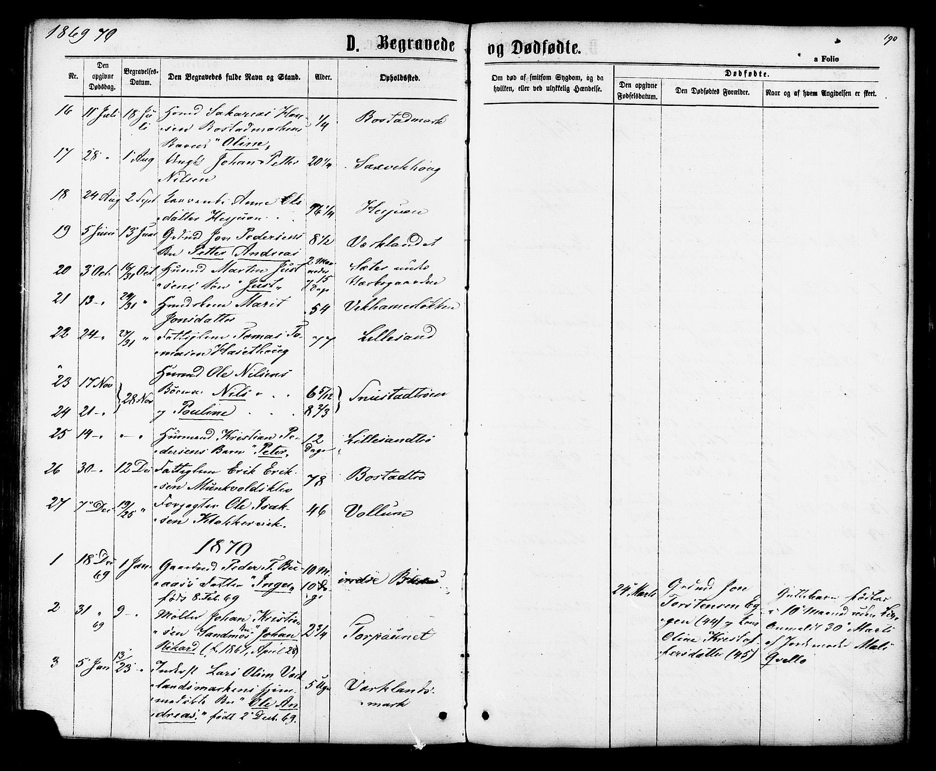 Ministerialprotokoller, klokkerbøker og fødselsregistre - Sør-Trøndelag, SAT/A-1456/616/L0409: Parish register (official) no. 616A06, 1865-1877, p. 190