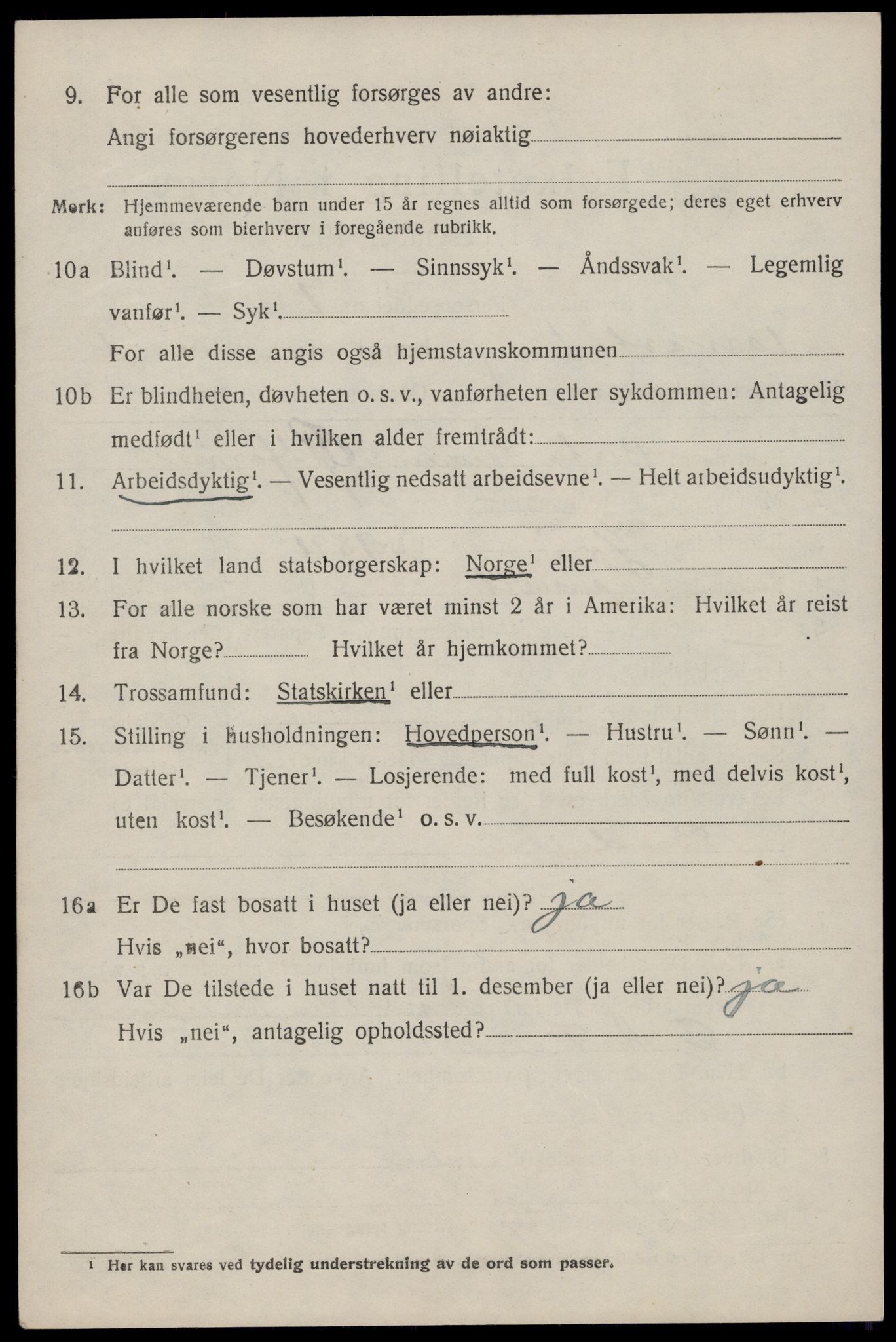 SAST, 1920 census for Torvastad, 1920, p. 4917