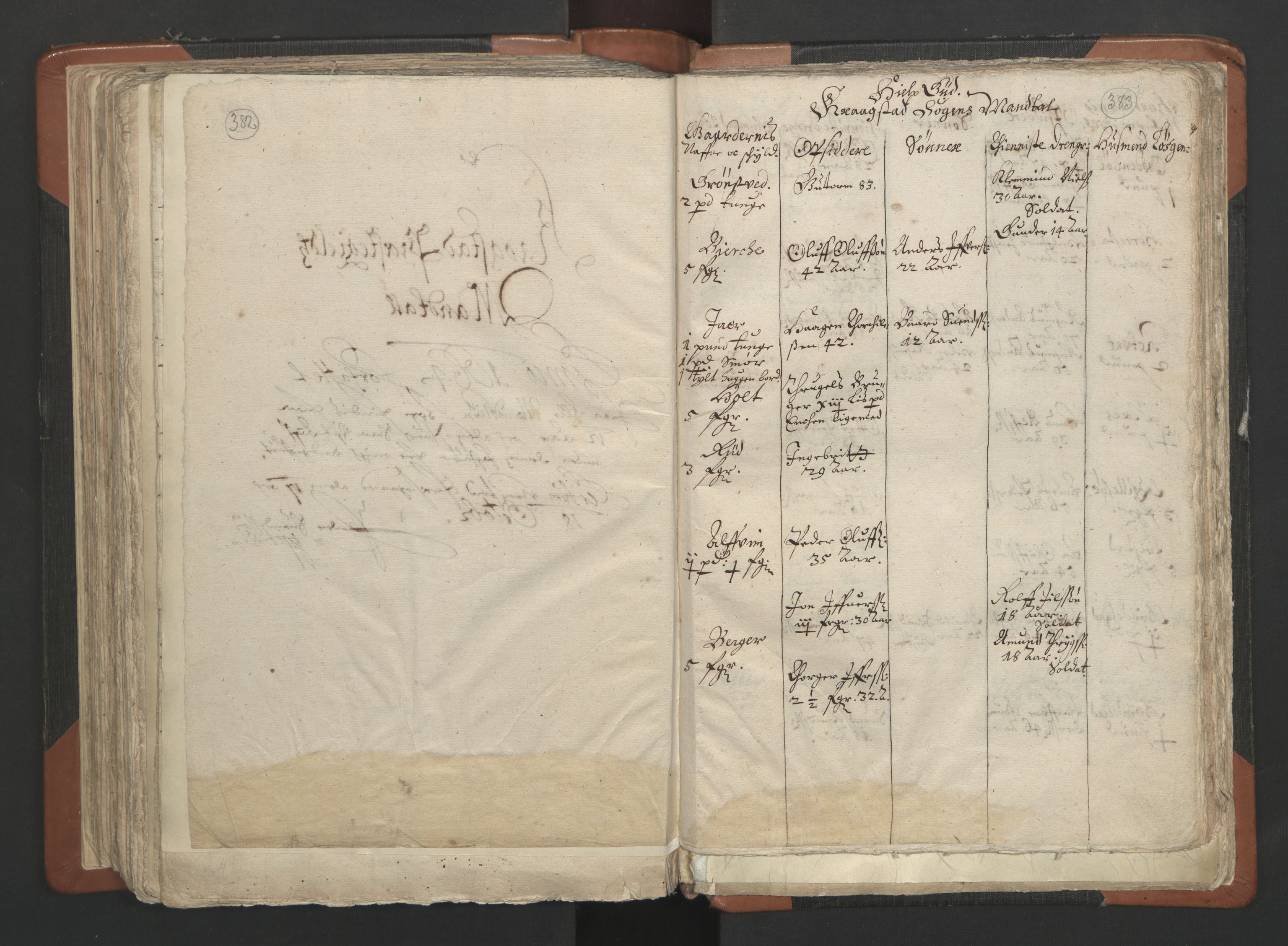 RA, Vicar's Census 1664-1666, no. 2: Øvre Borgesyssel deanery, 1664-1666, p. 382-383